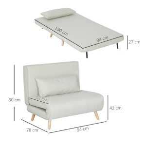 Détail du canapé convertible