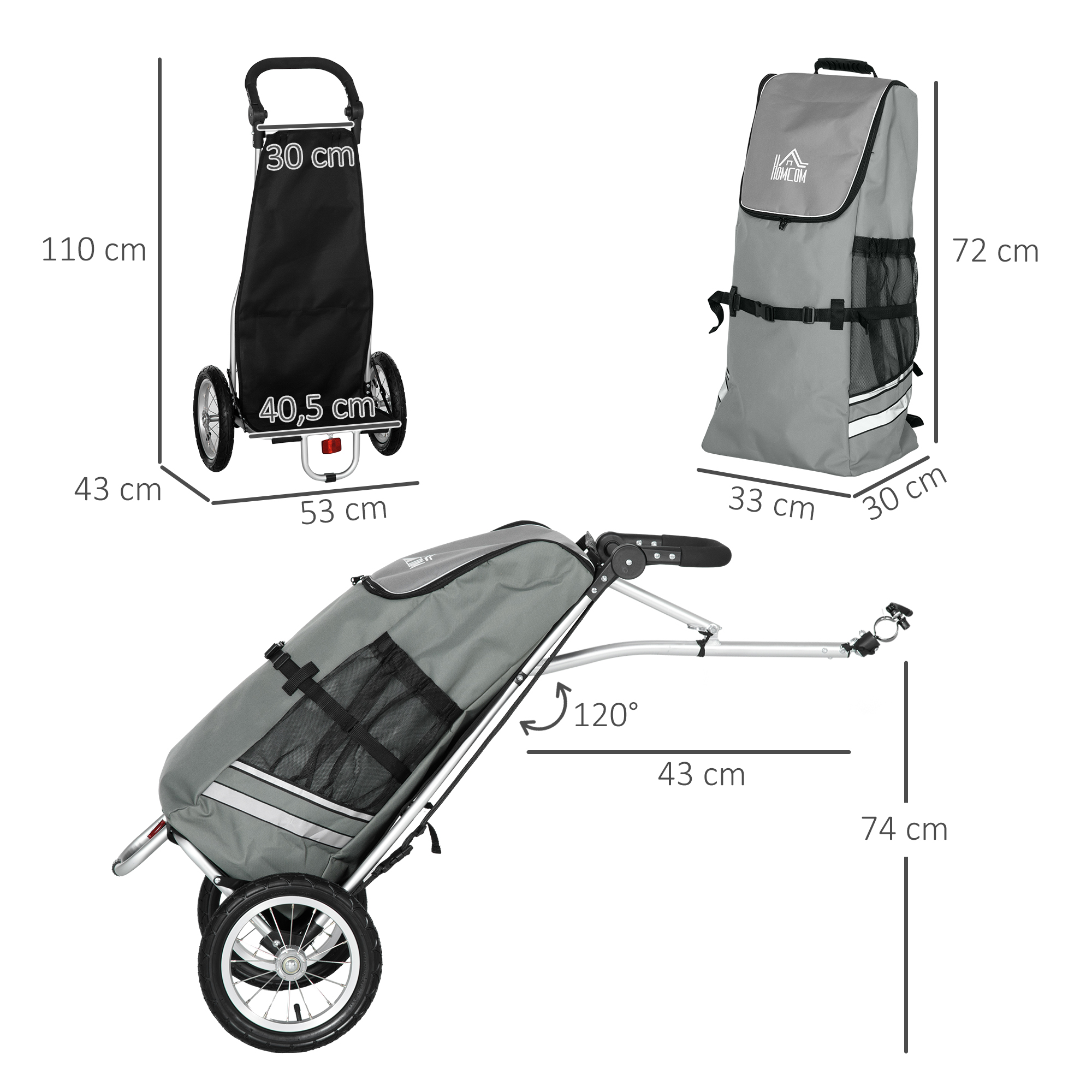 Dimensions du remorque et chariot