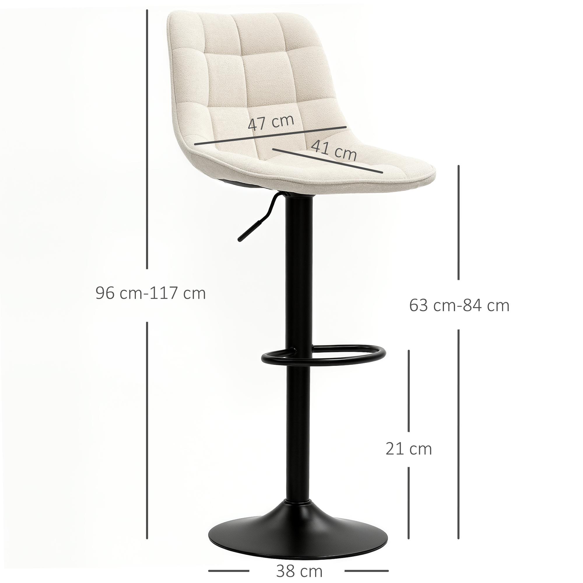 Dimensions du tabouret de bar