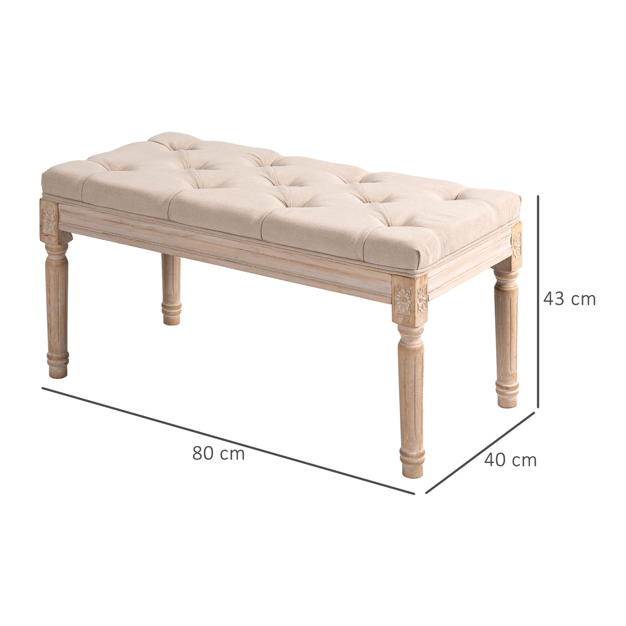Dimensions du banc ou tabouret