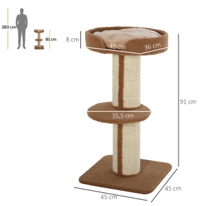 Détail du meuble griffoir à plusieurs niveaux