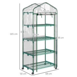4 étagères de culture, hauteur 33 cm par niveau, charge max 10 kg par étagère
