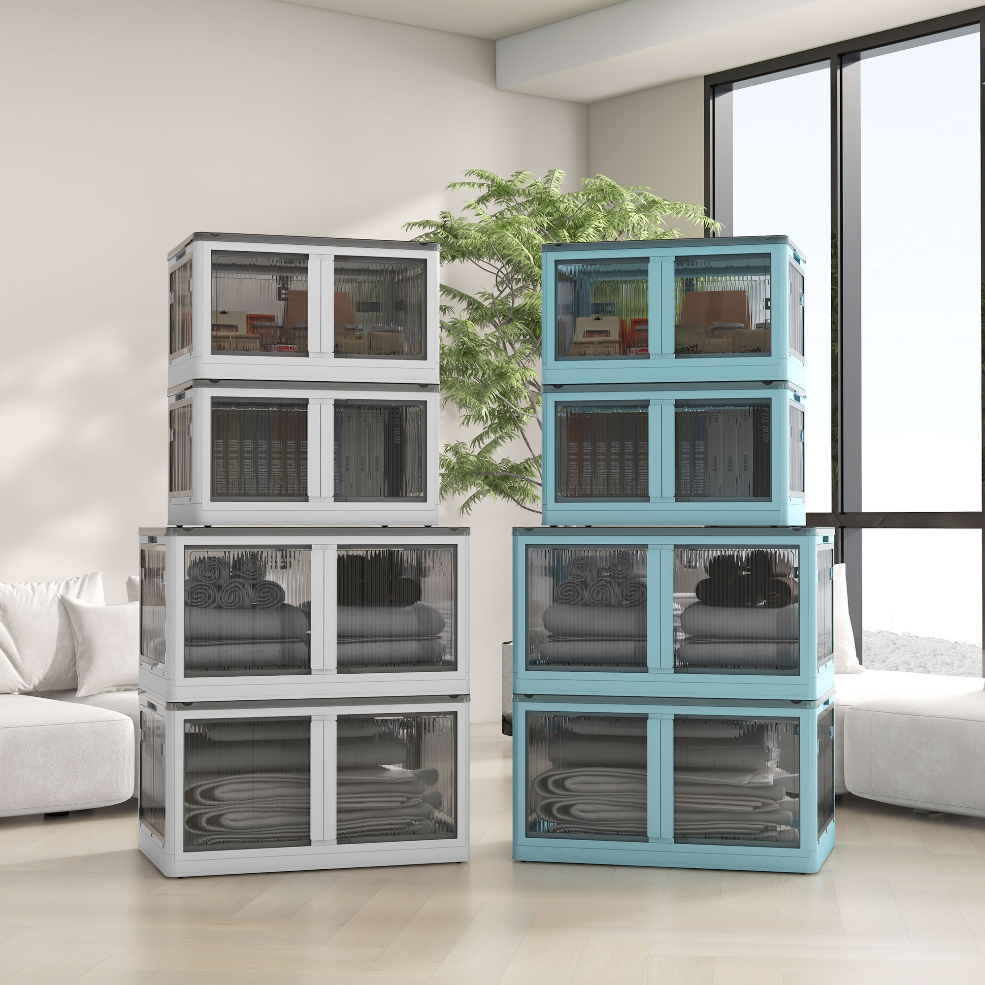Détail du meuble de rangement