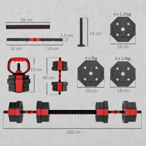Dimensions détaillées du set
