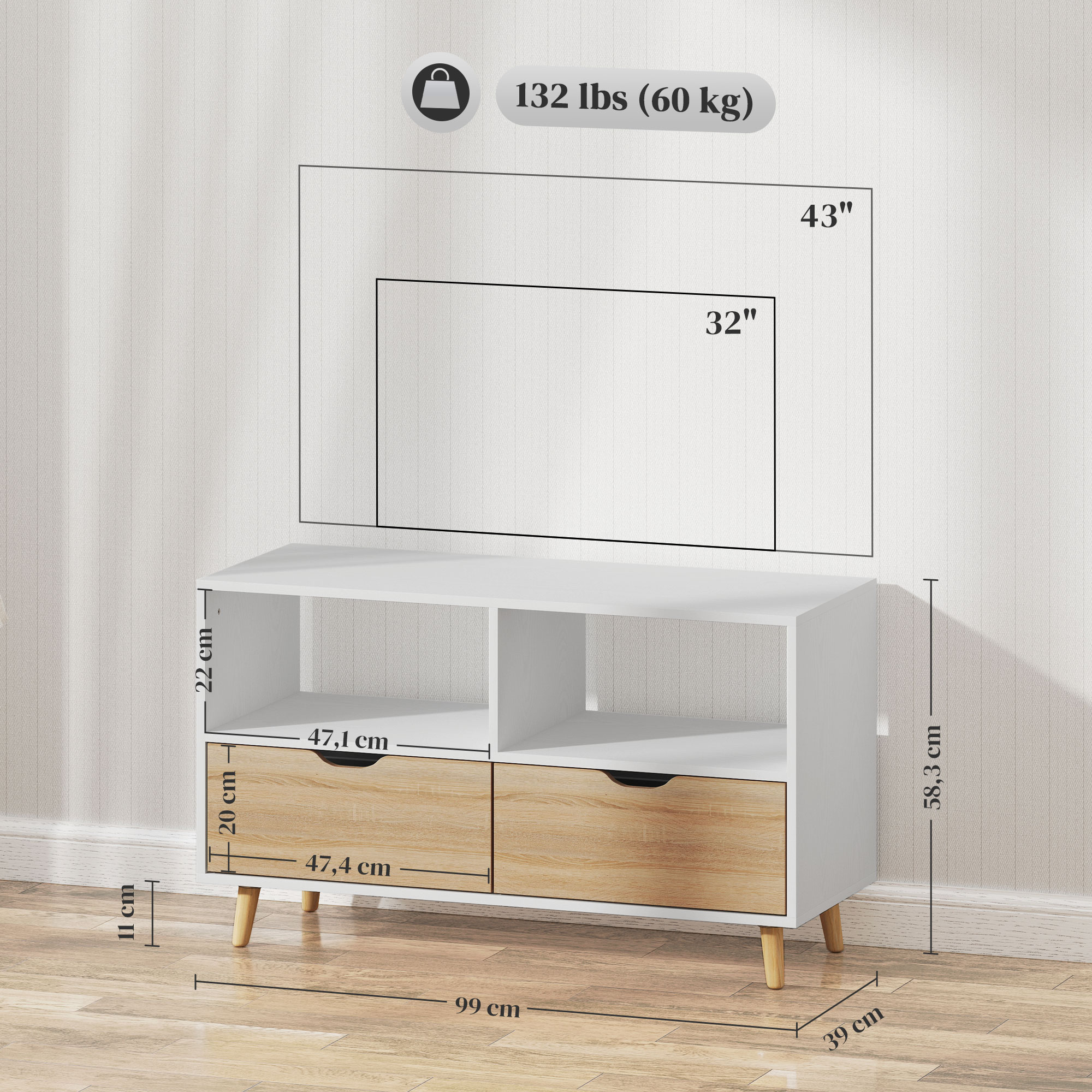 Dimensions du meuble TV