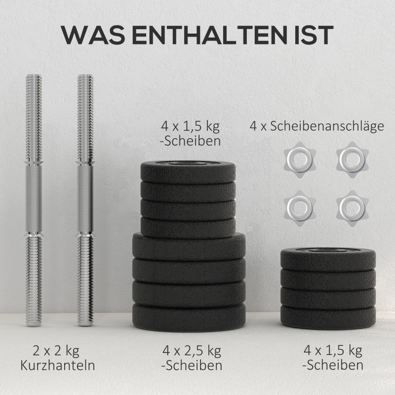Set haltères modulable contenu complet
