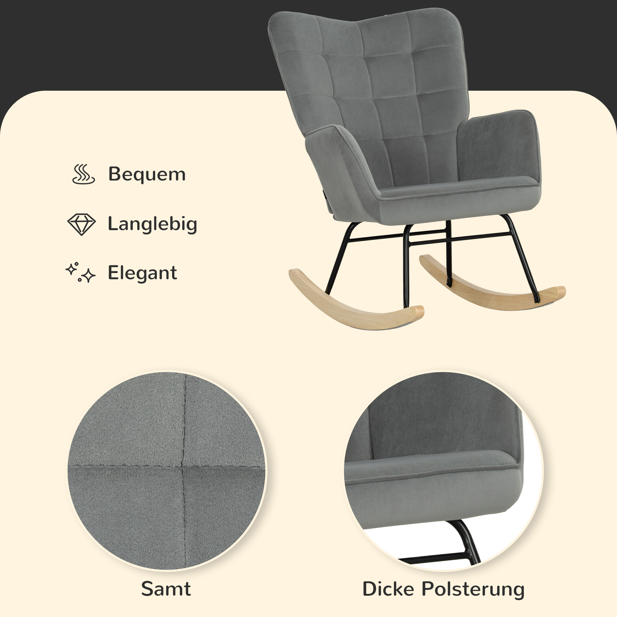 Détail du fauteuil à bascule