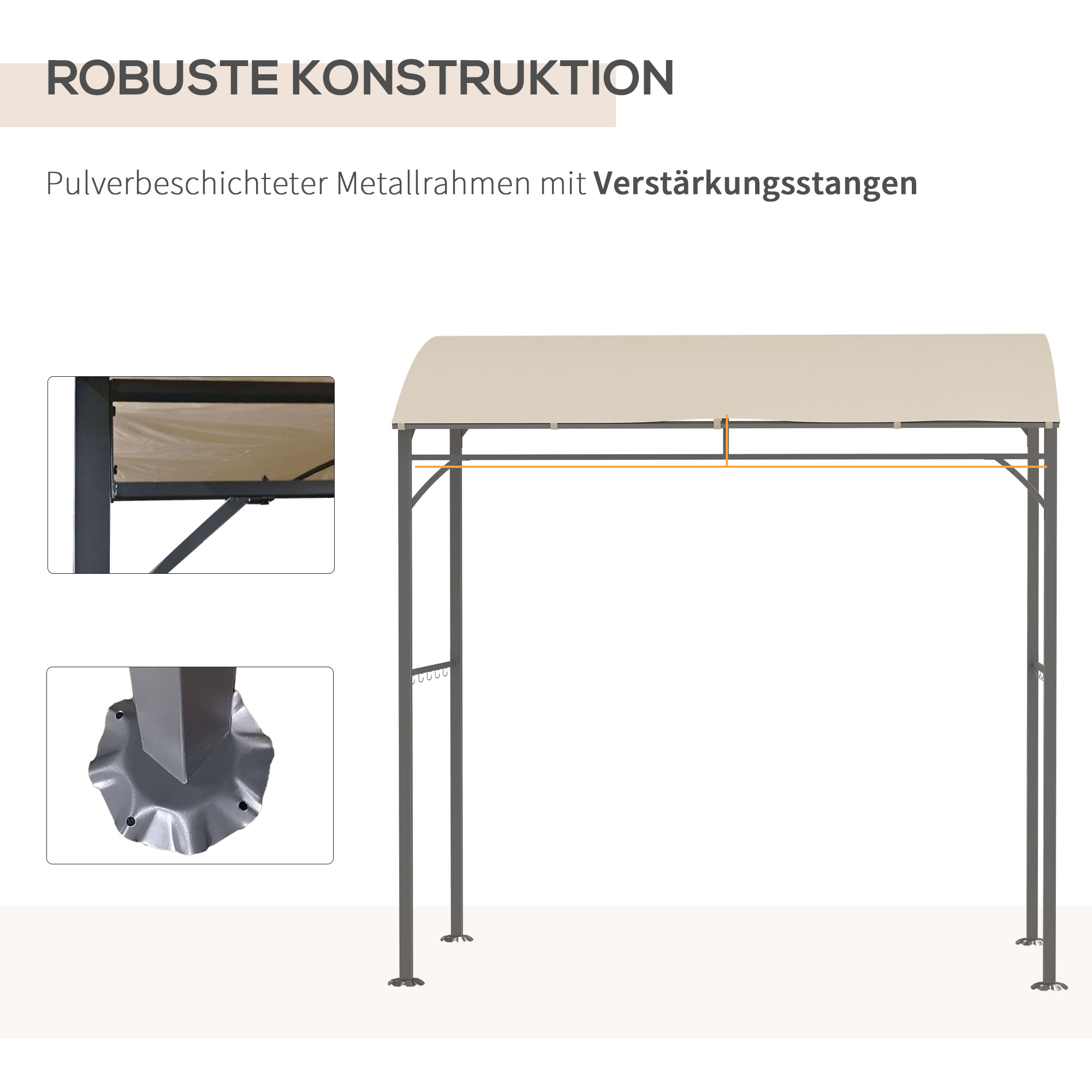 Pavillon de barbecue 215 × 150 × 220 cm,