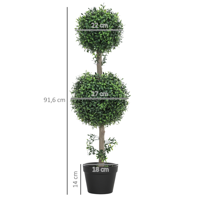 Dimensions du plante décorative