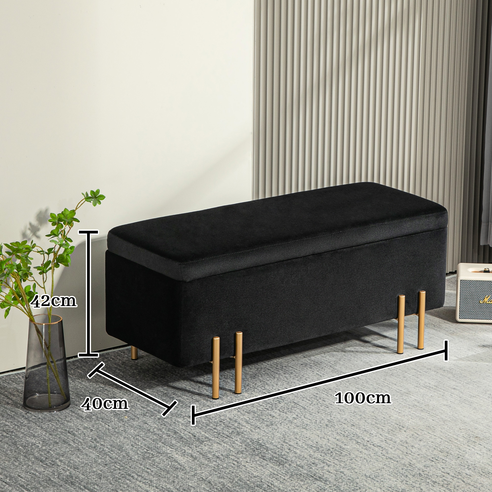 Dimensions du banc avec rangement
