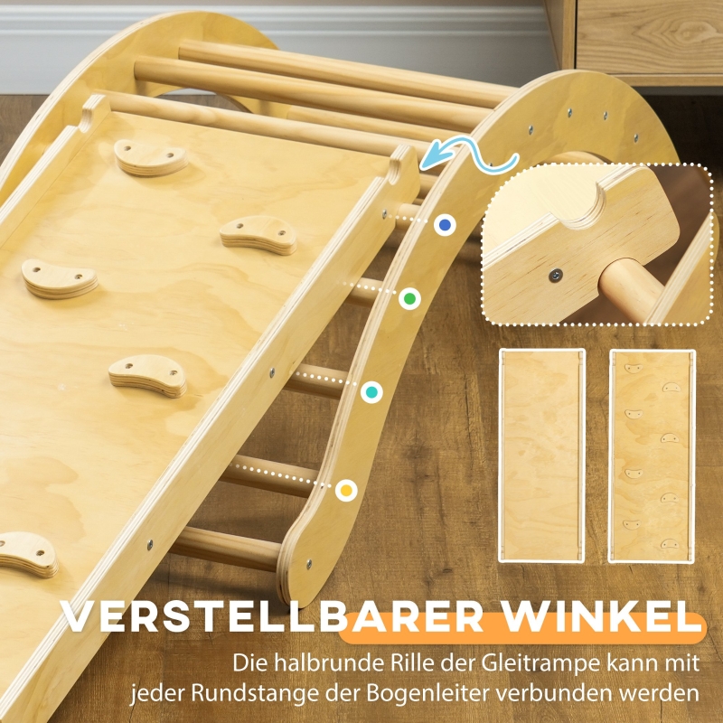 Structure escalade bois Montessori vue générale