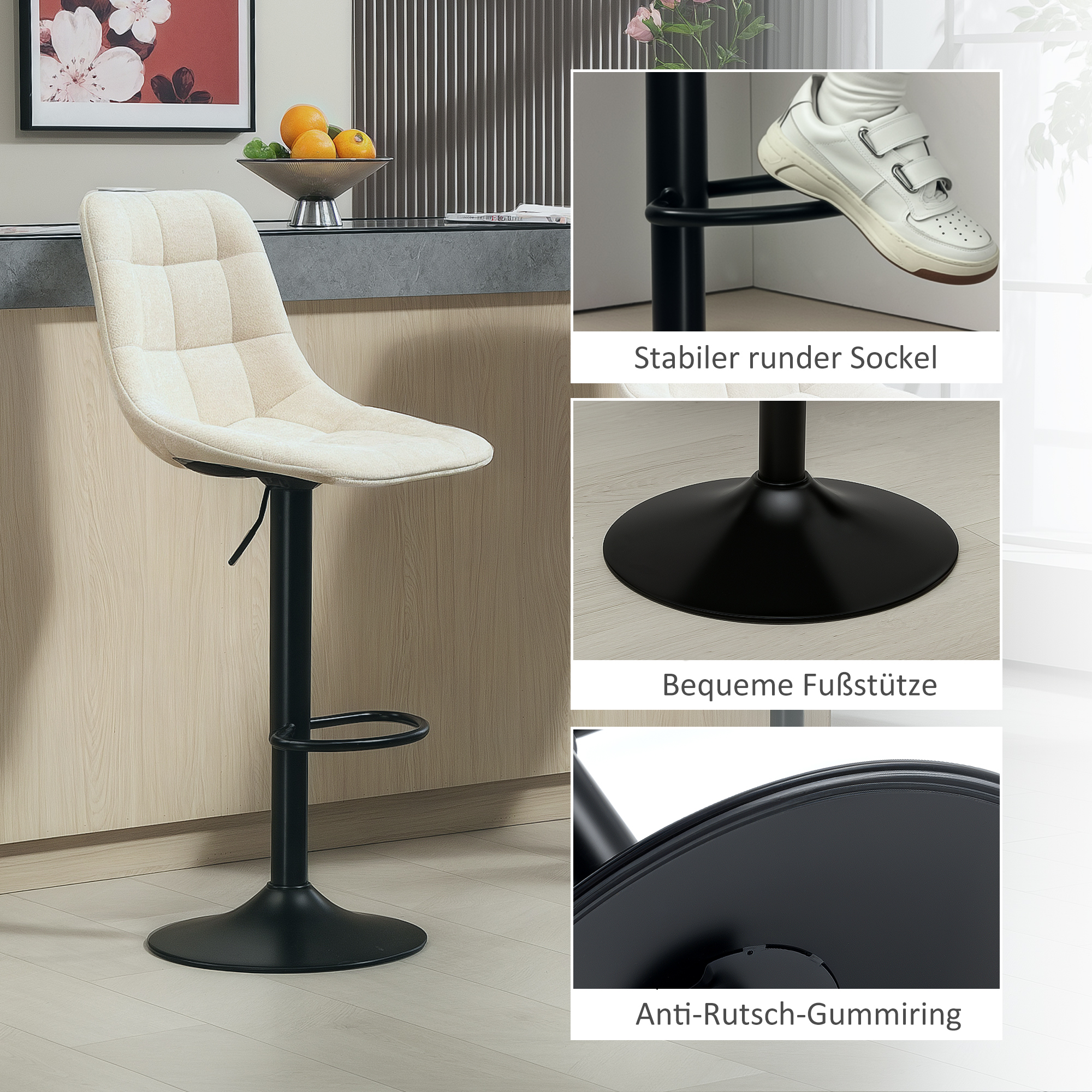 Détail du tabouret de bar