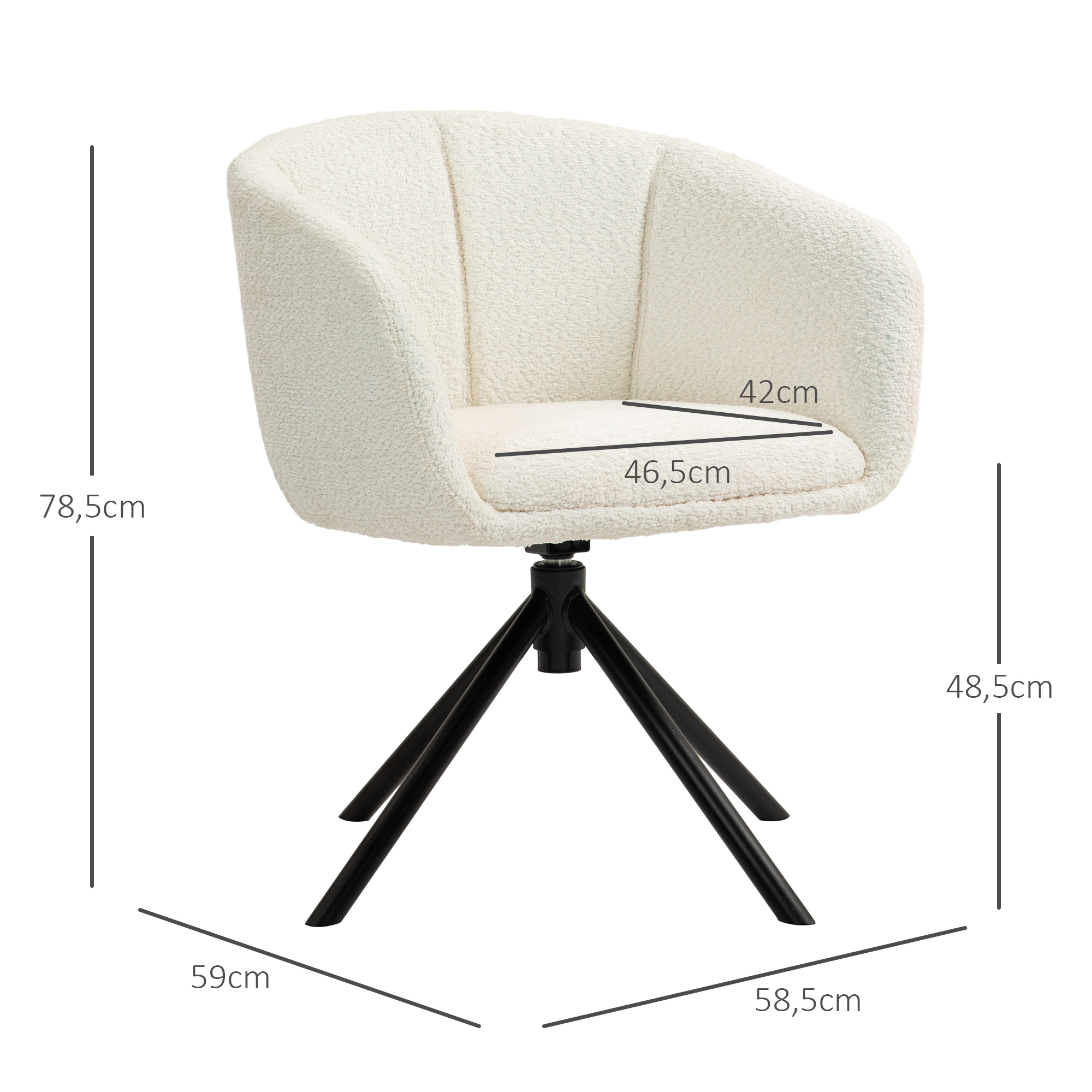 Dimensions du fauteuil d'appoint