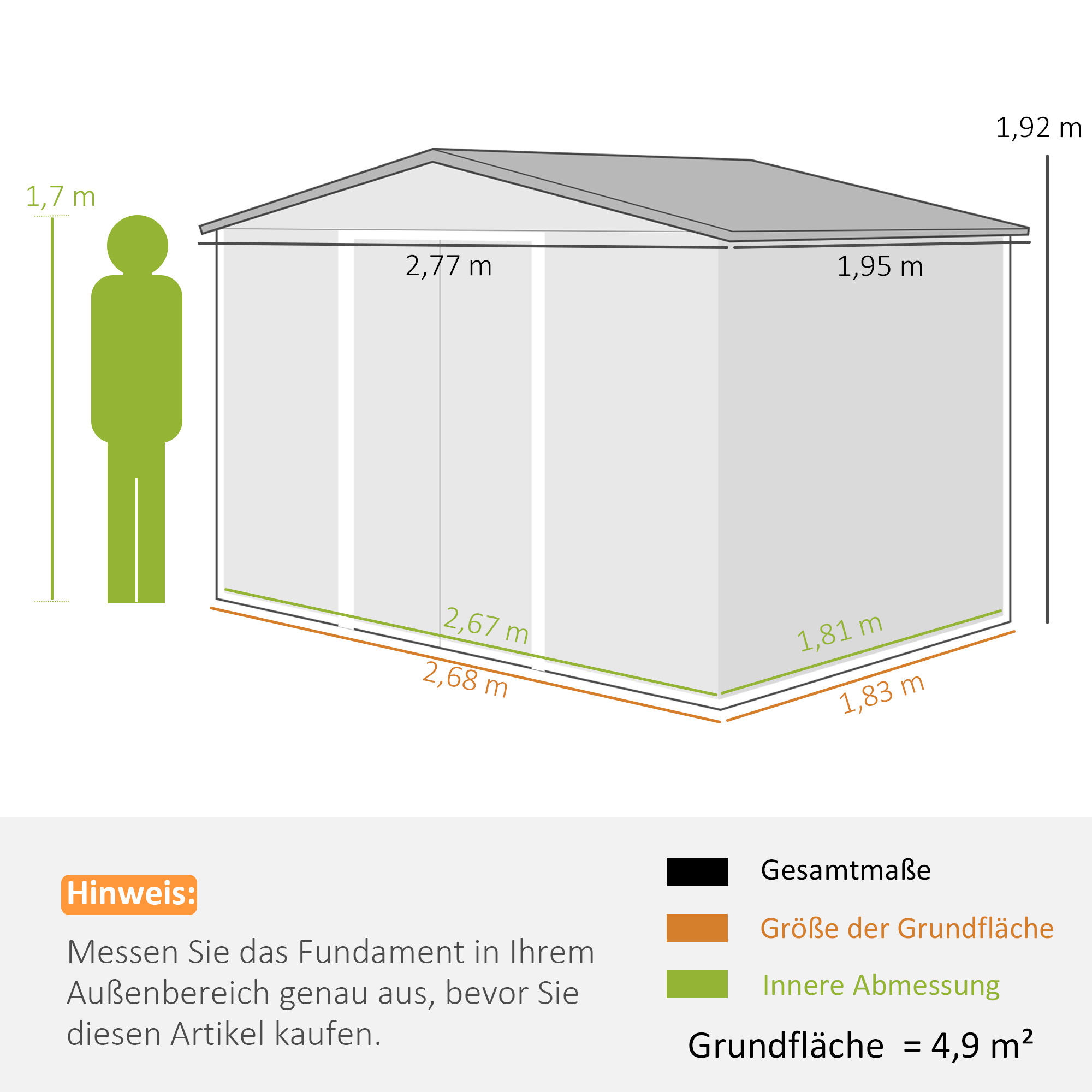 Dimensions du abri de jardin