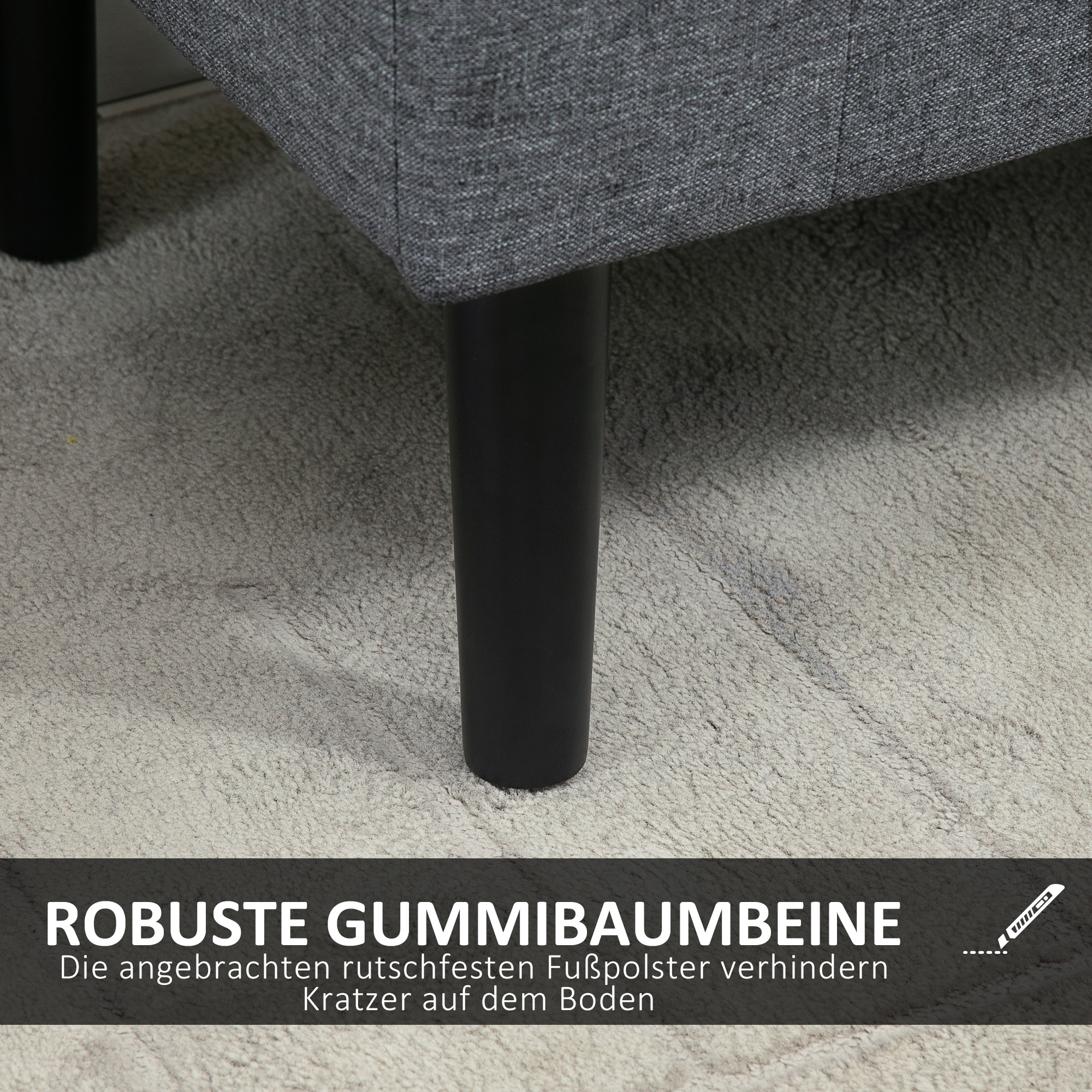 Détail du banc avec rangement
