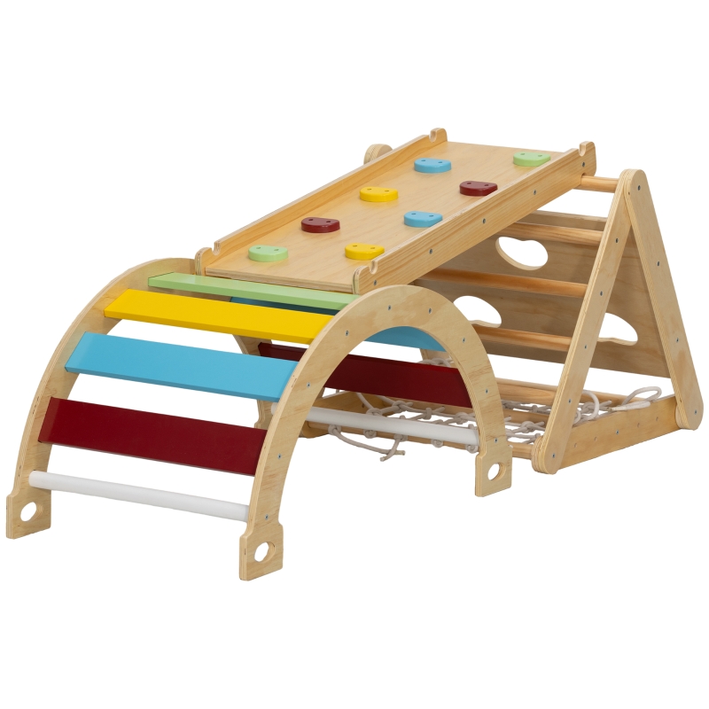 Planche double‑face escalade‑glisse et arche colorée