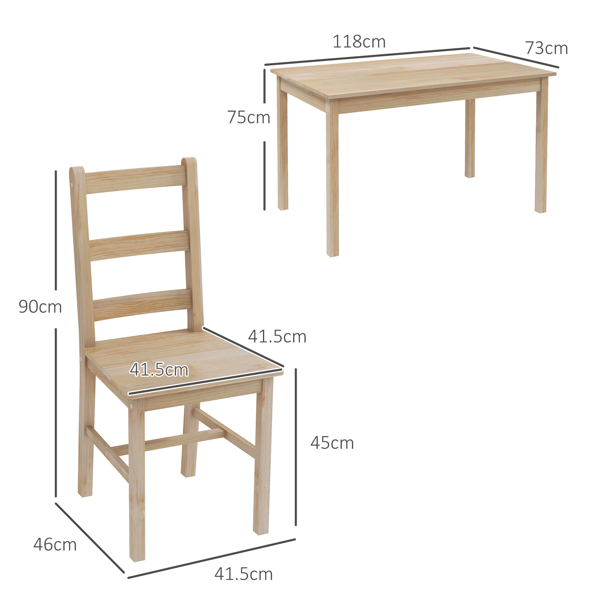 Dimensions du table à manger
