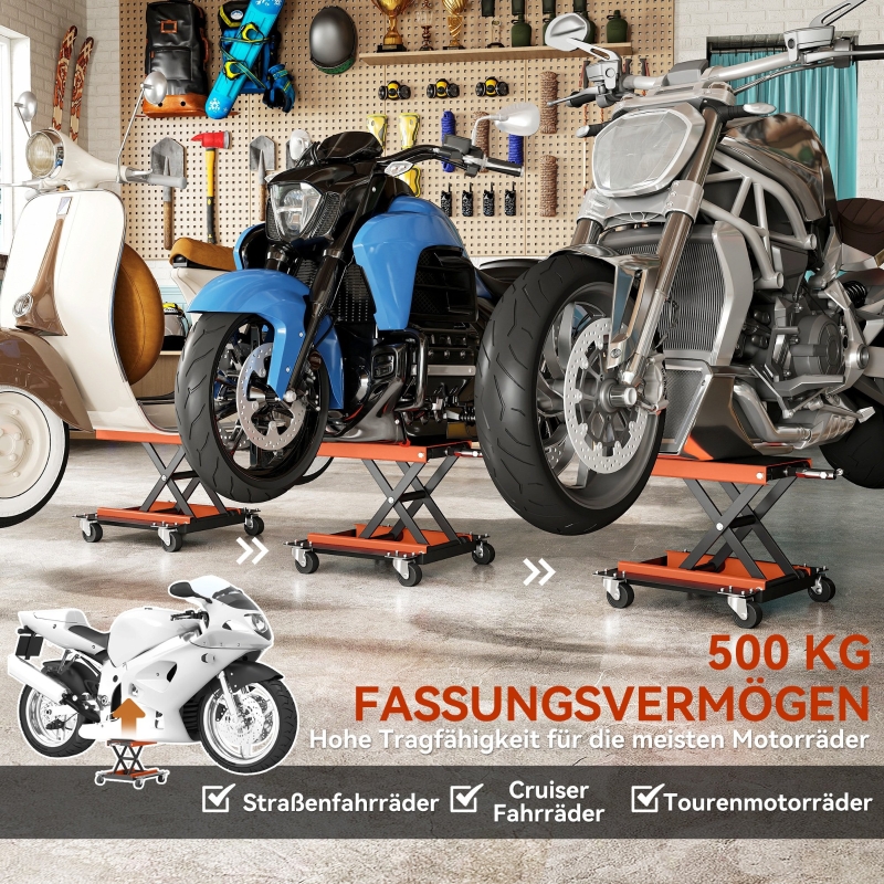 Détail du support élévateur pour moto