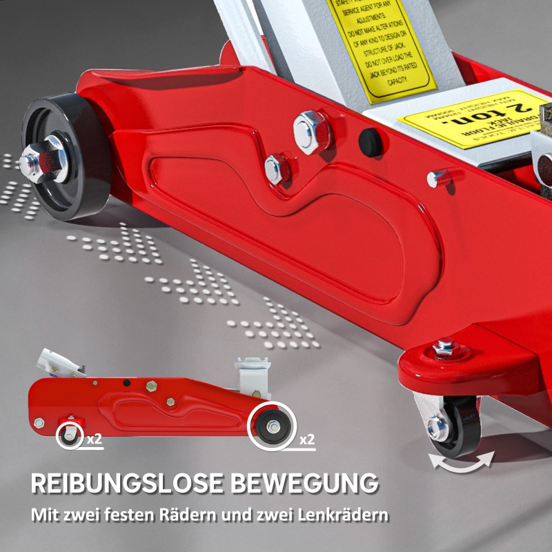 Cric hydraulique 2t en utilisation sous voiture