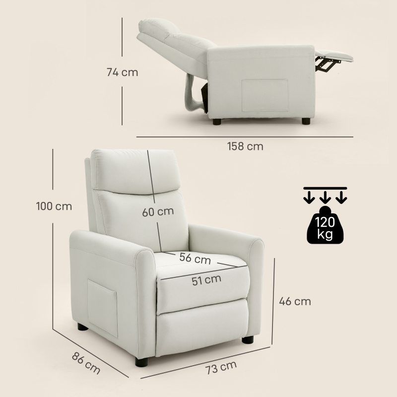 Dimensions du fauteuil relax