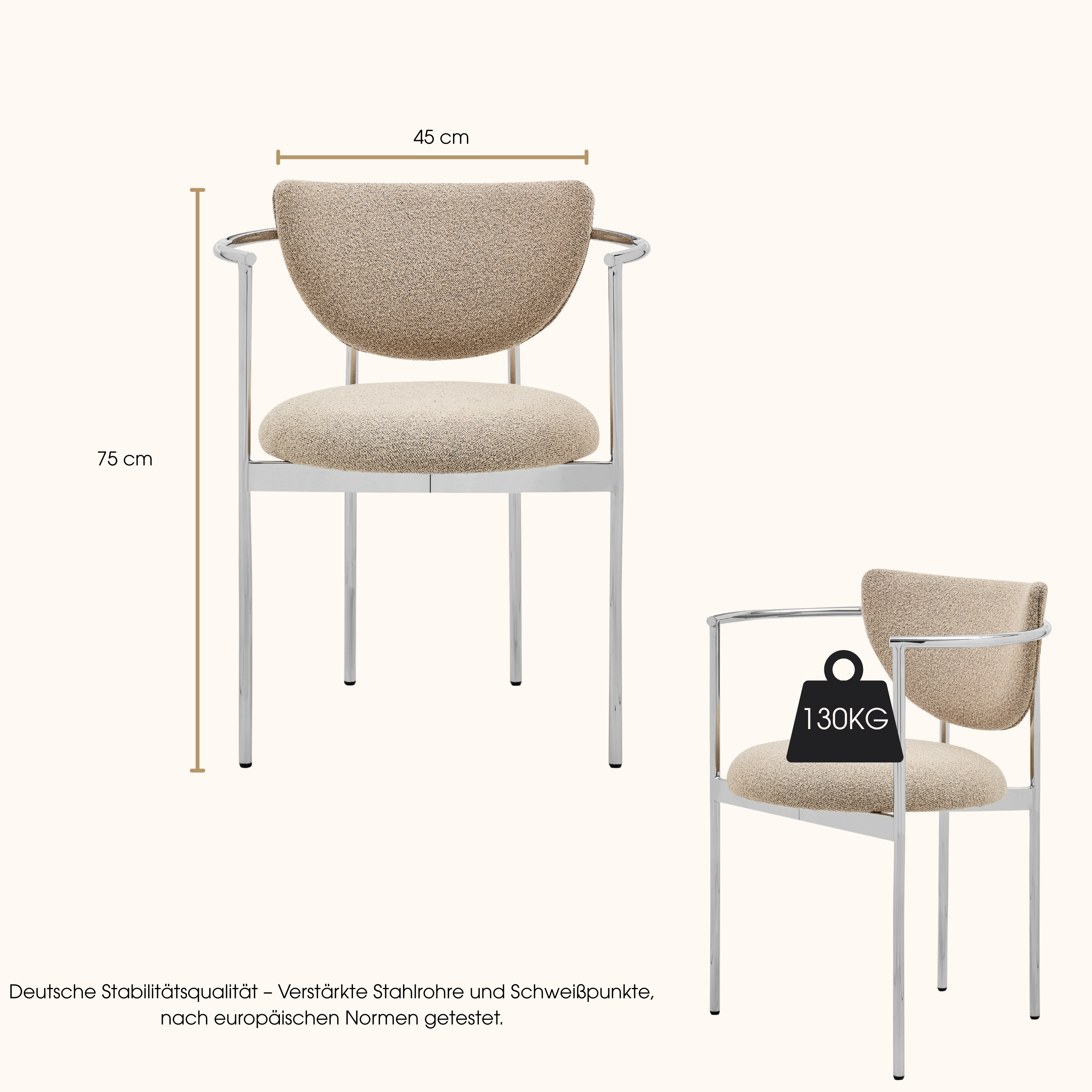 Dimensions du chaise de salle à manger