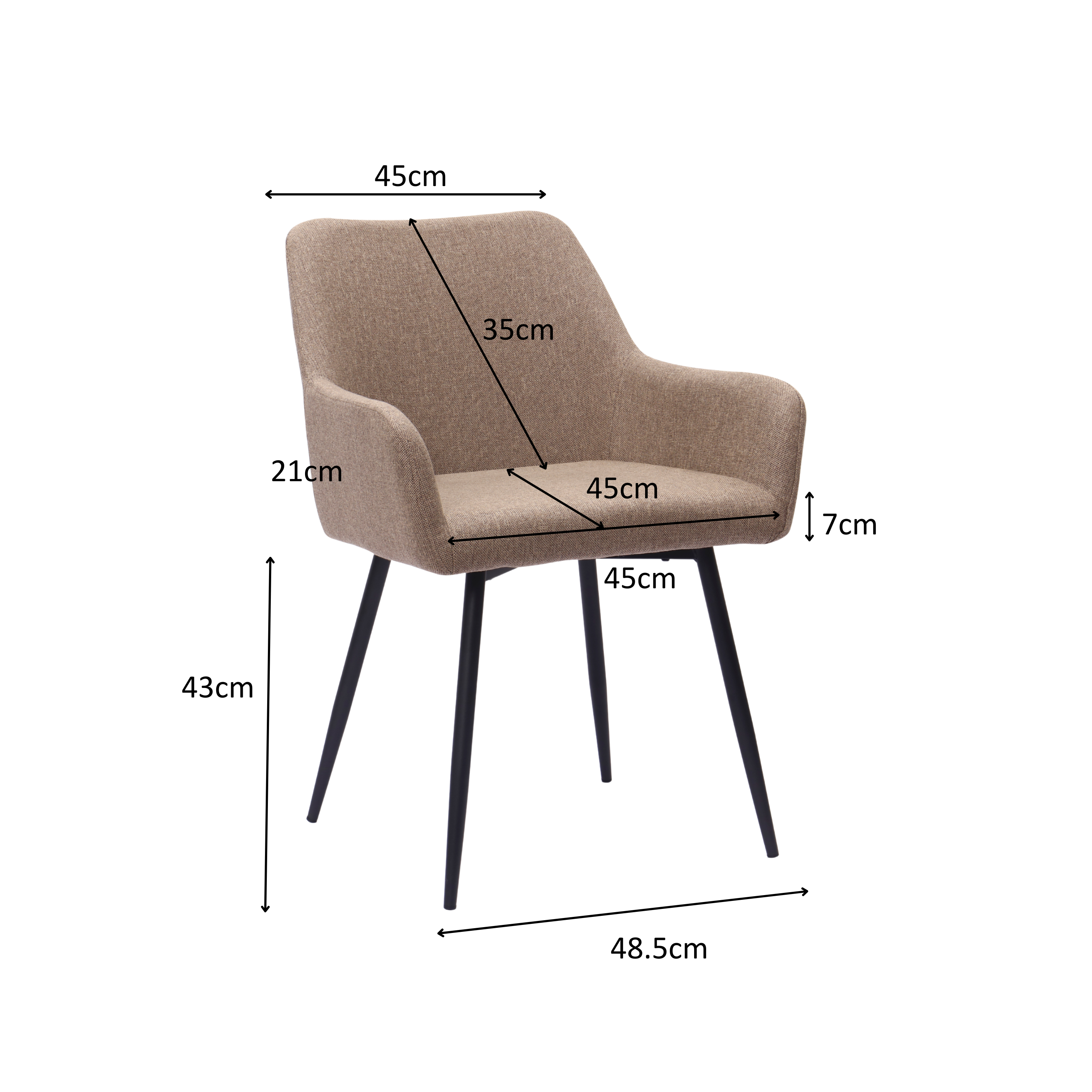Dimensions du chaise de salle à manger