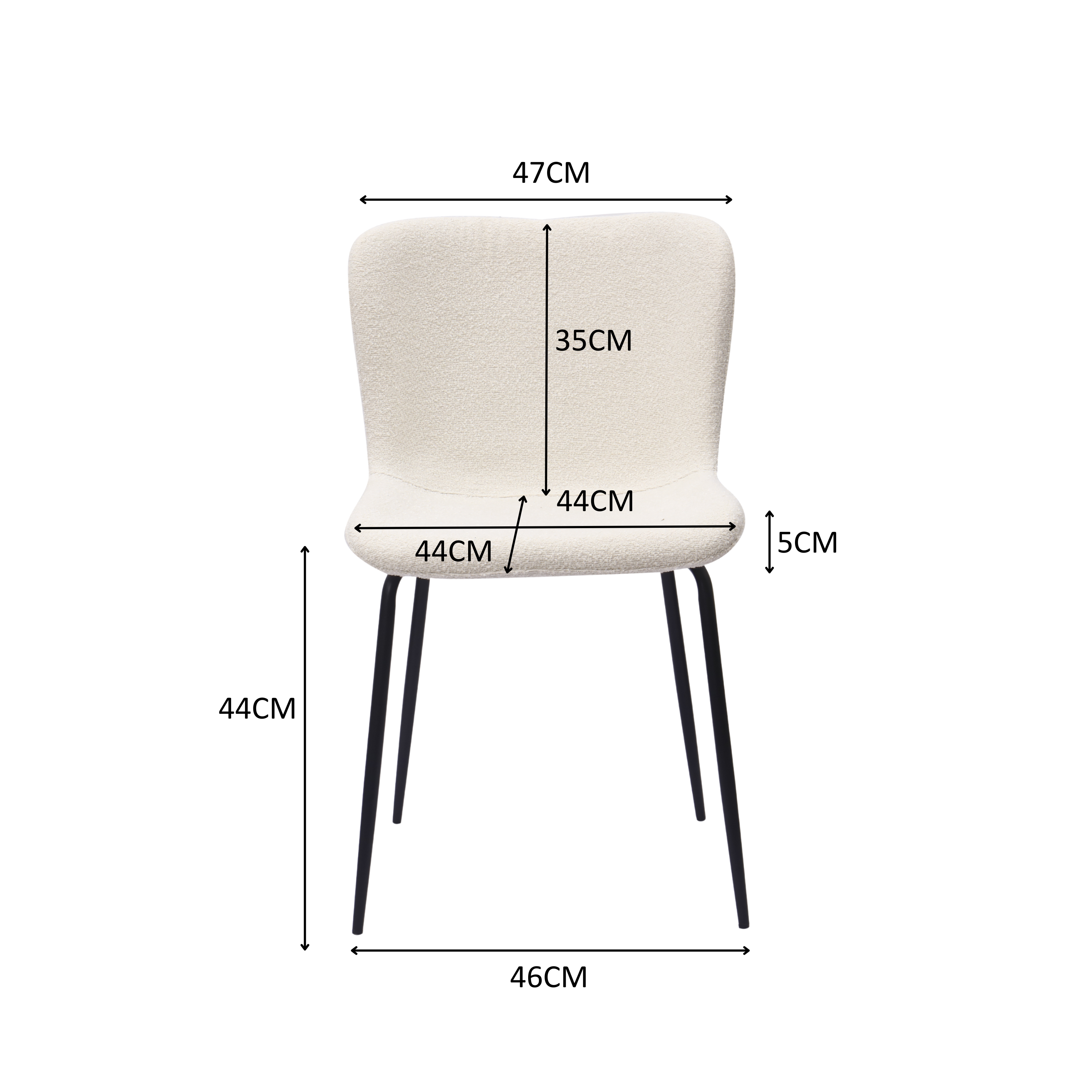 Dimensions du chaise de salle à manger