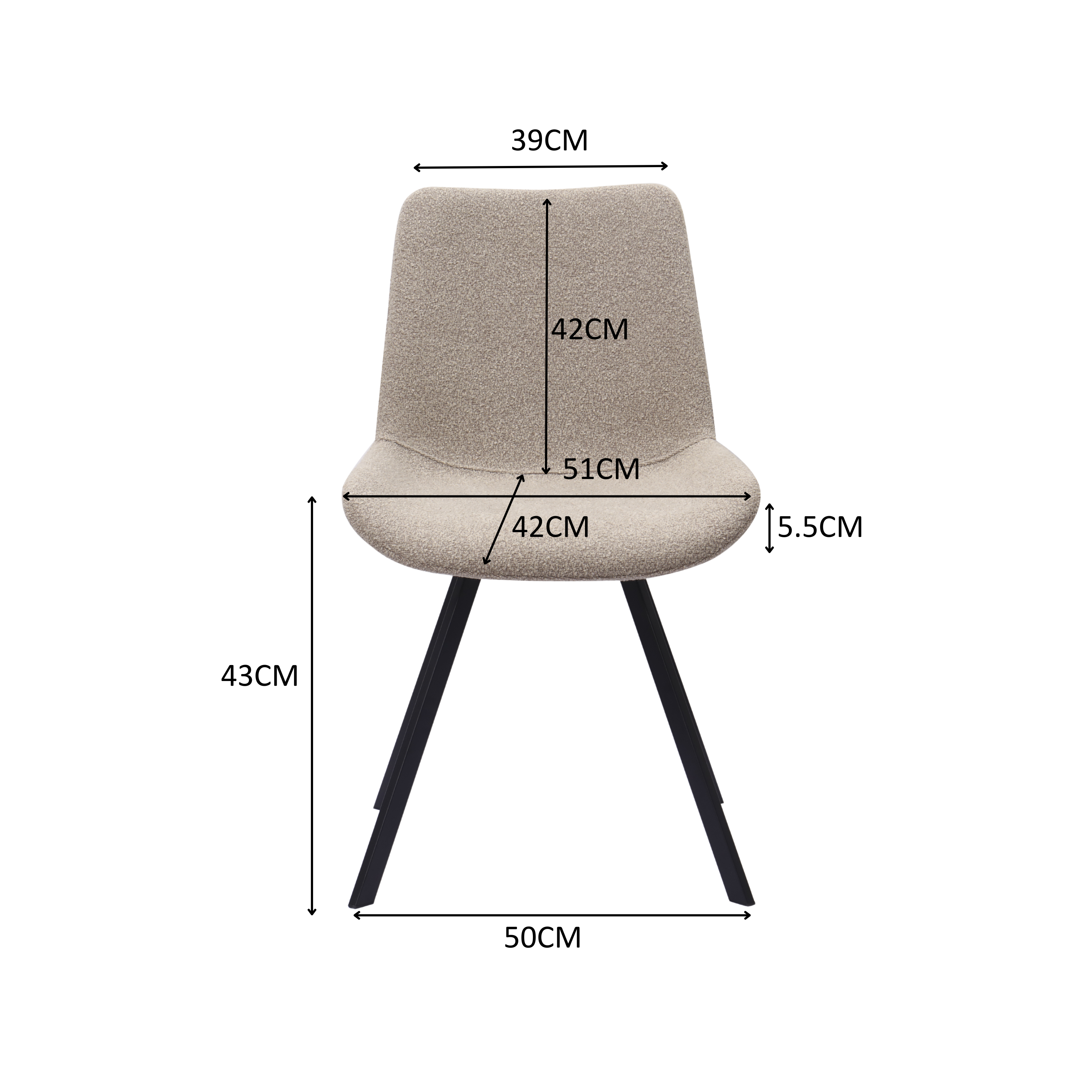 Dimensions du chaise de salle à manger