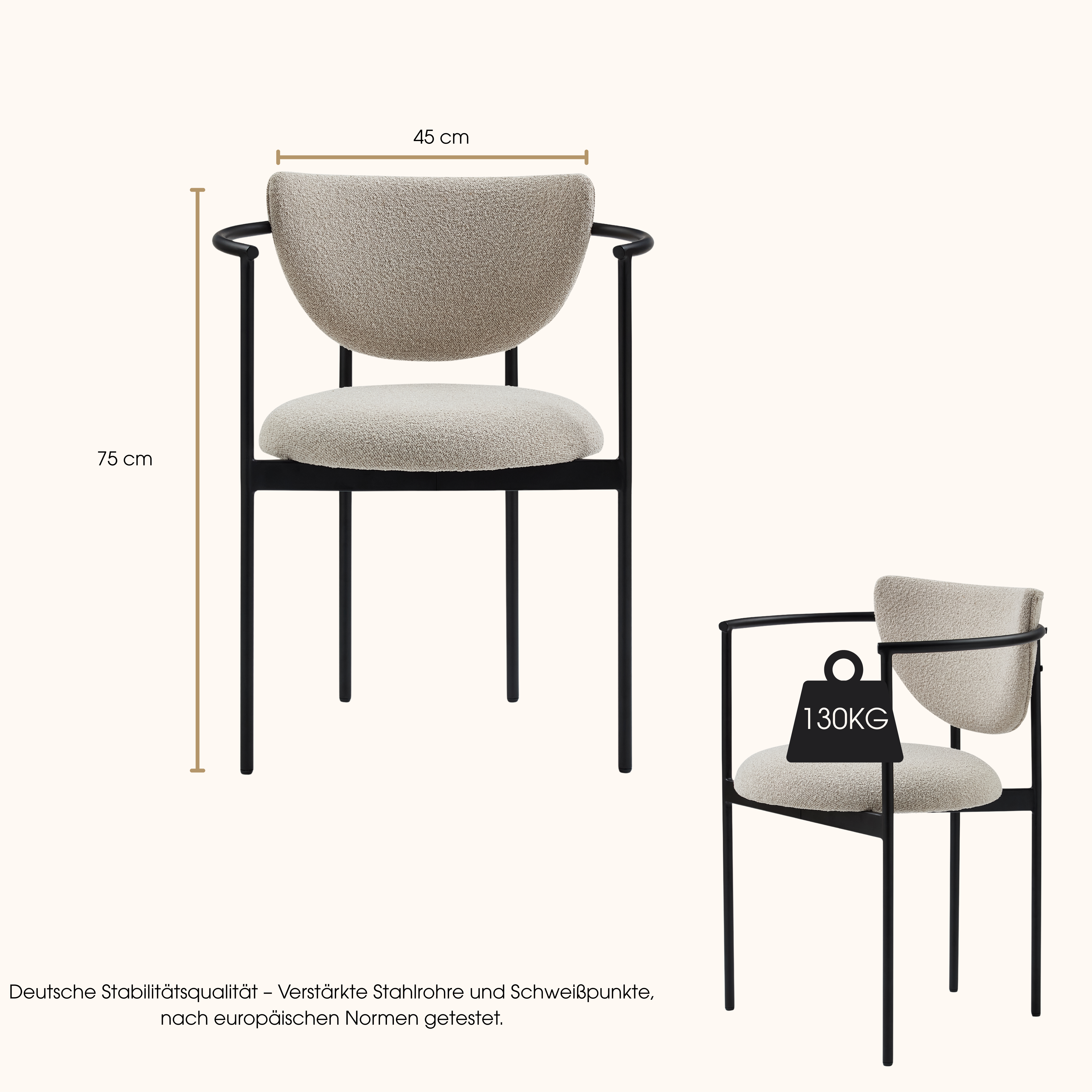 Dimensions du chaise de salle à manger