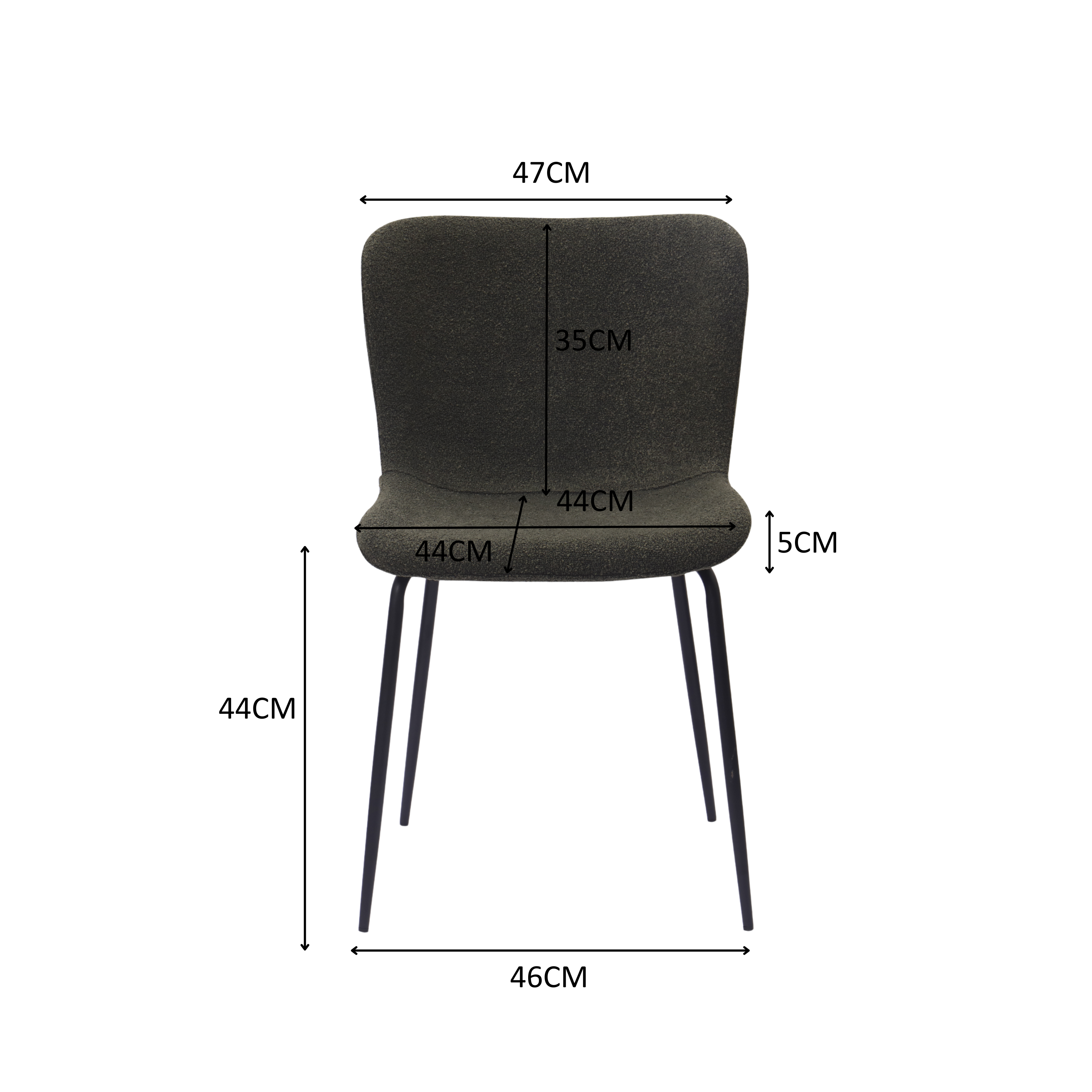 Dimensions du chaise de salle à manger