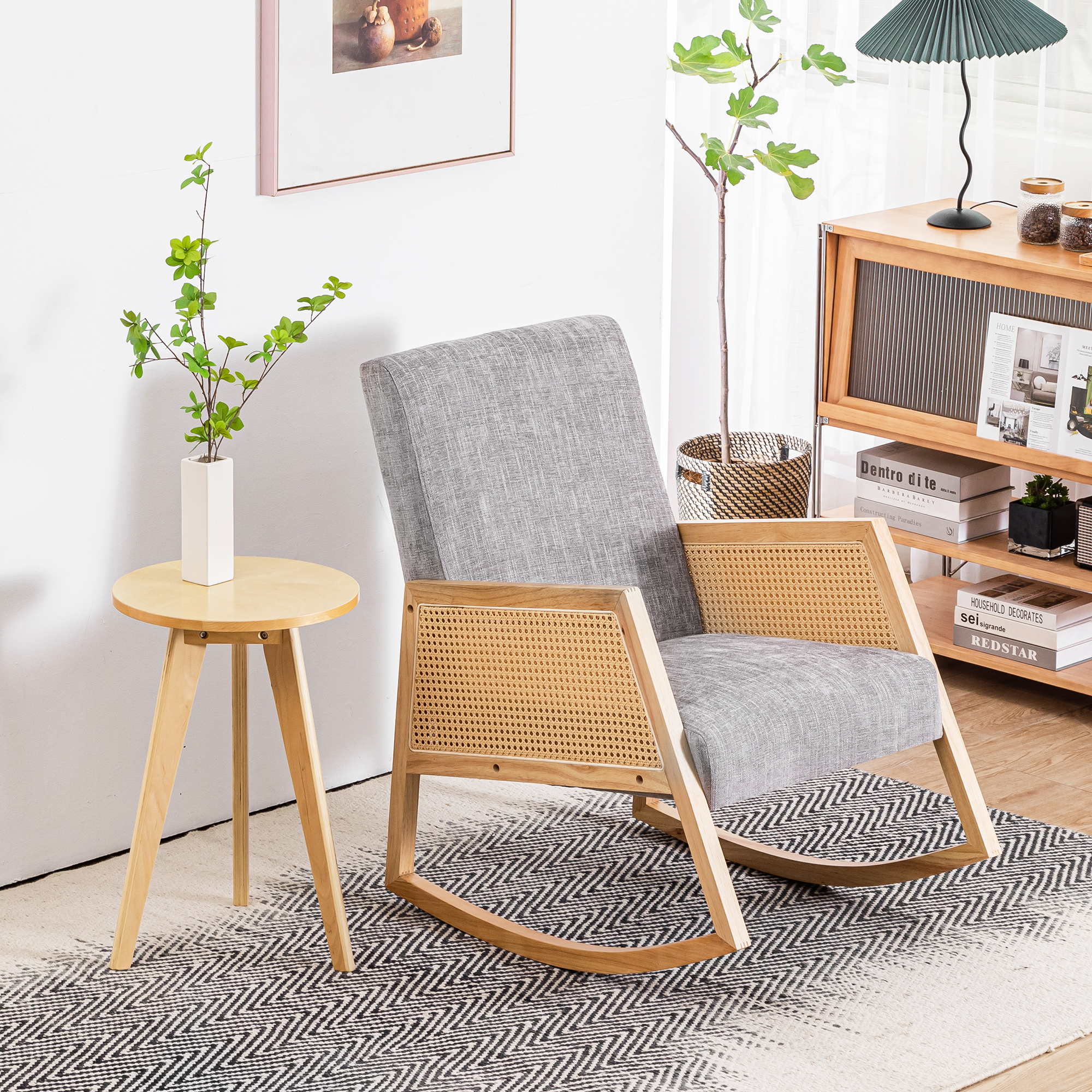 Comfortable Relax Rocking Chair Lounge Chair Recliner Upholstered ...