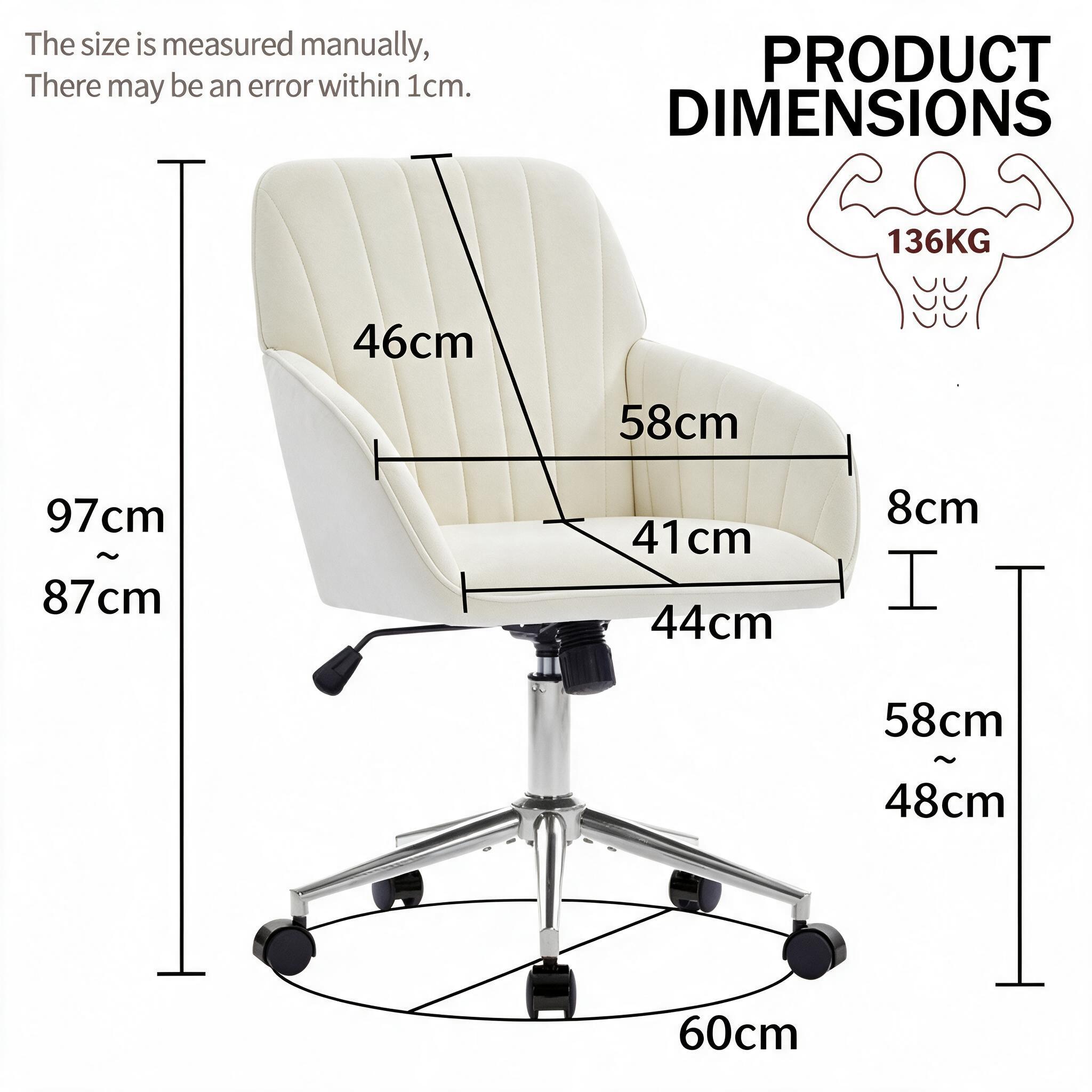 Dimensions du fauteuil de bureau