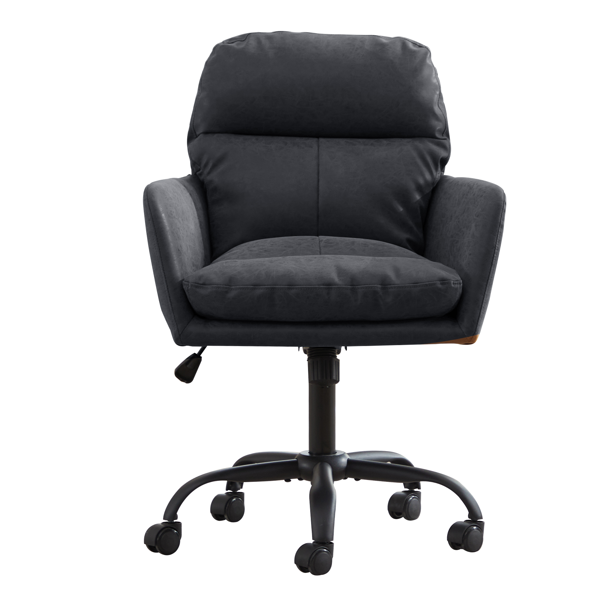 Chaise de bureau, 1 pièce, hauteur réglable, 71,58 x 60,5 x 102 cm, similicuir, noir - vue 3