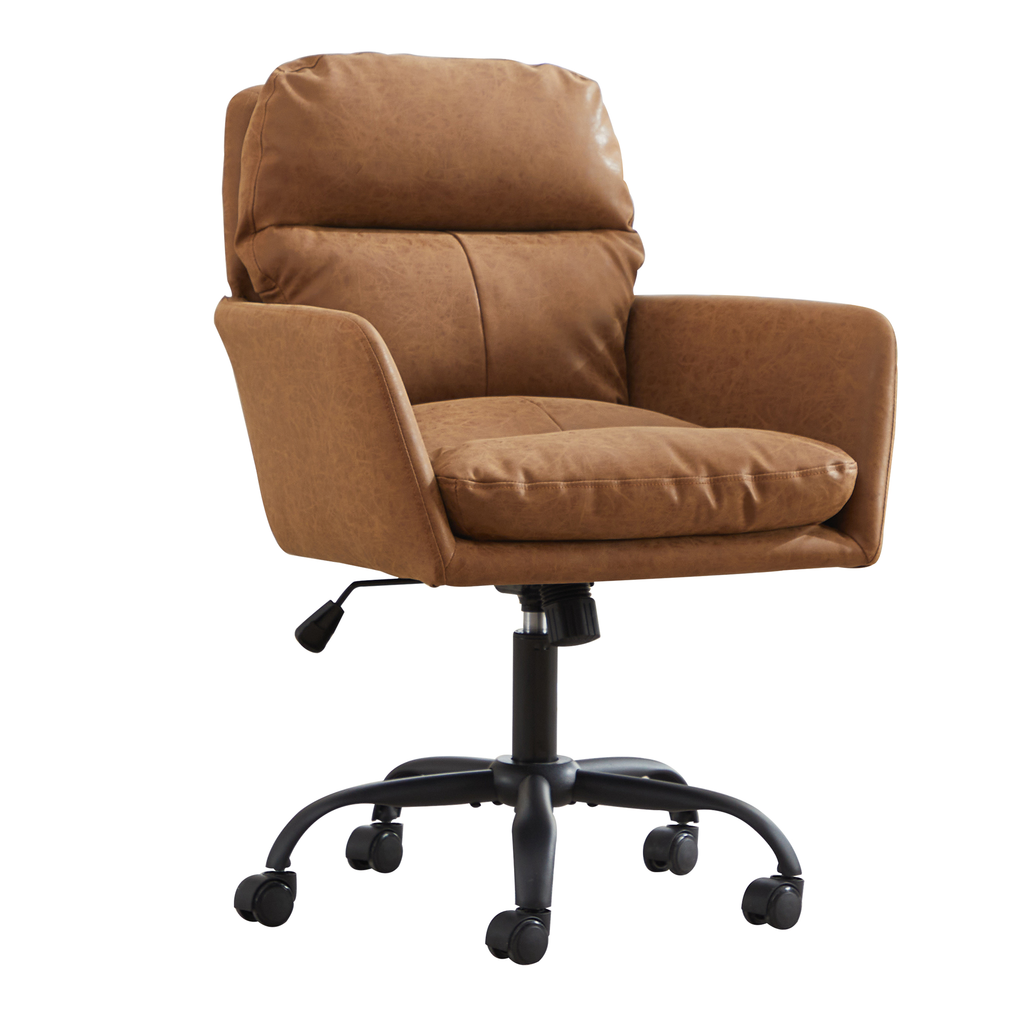 Chaise de bureau, 1 pièce, hauteur réglable, 71,58 x 60,5 x 102 cm, similicuir, noir - vue 3