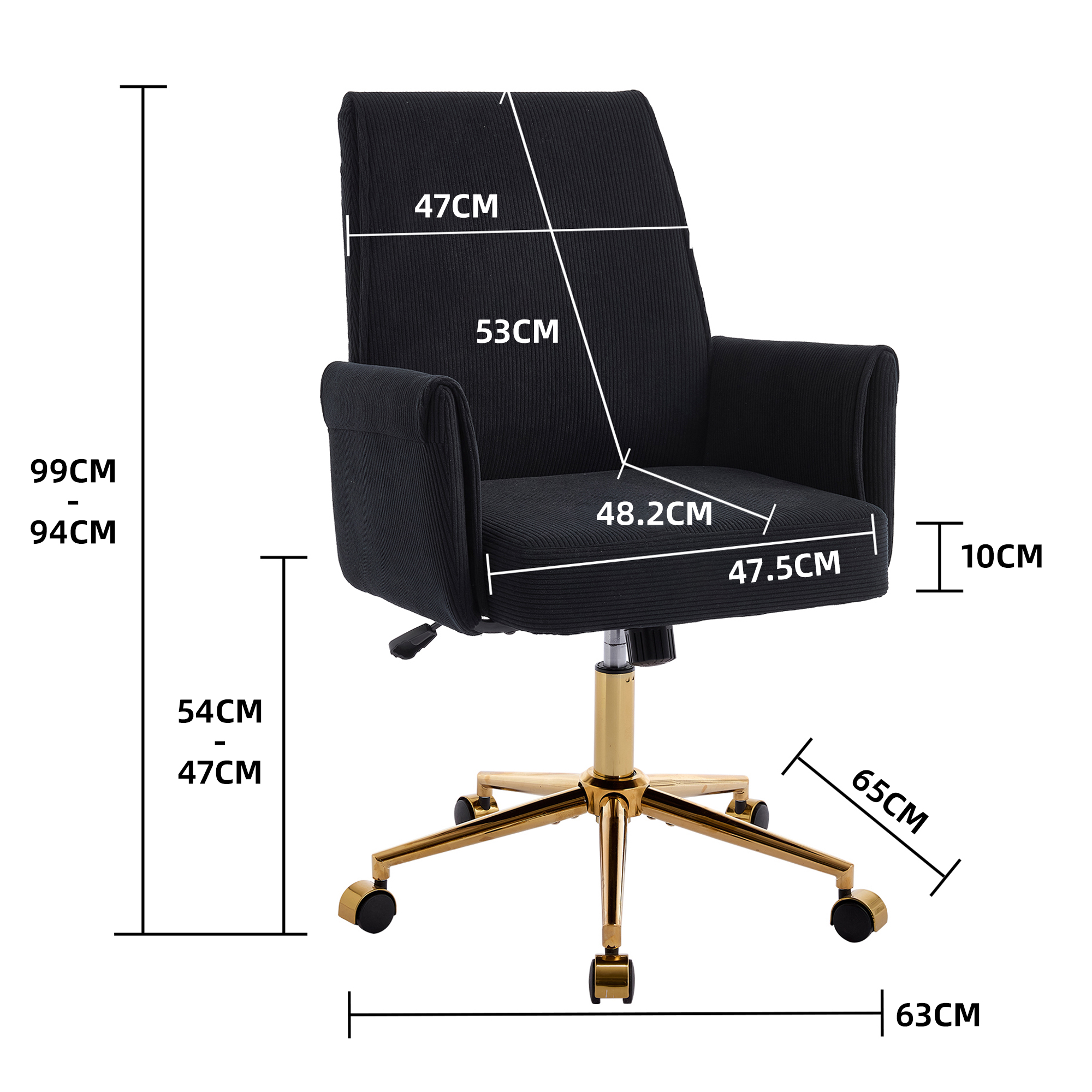 Dimensions du fauteuil de bureau