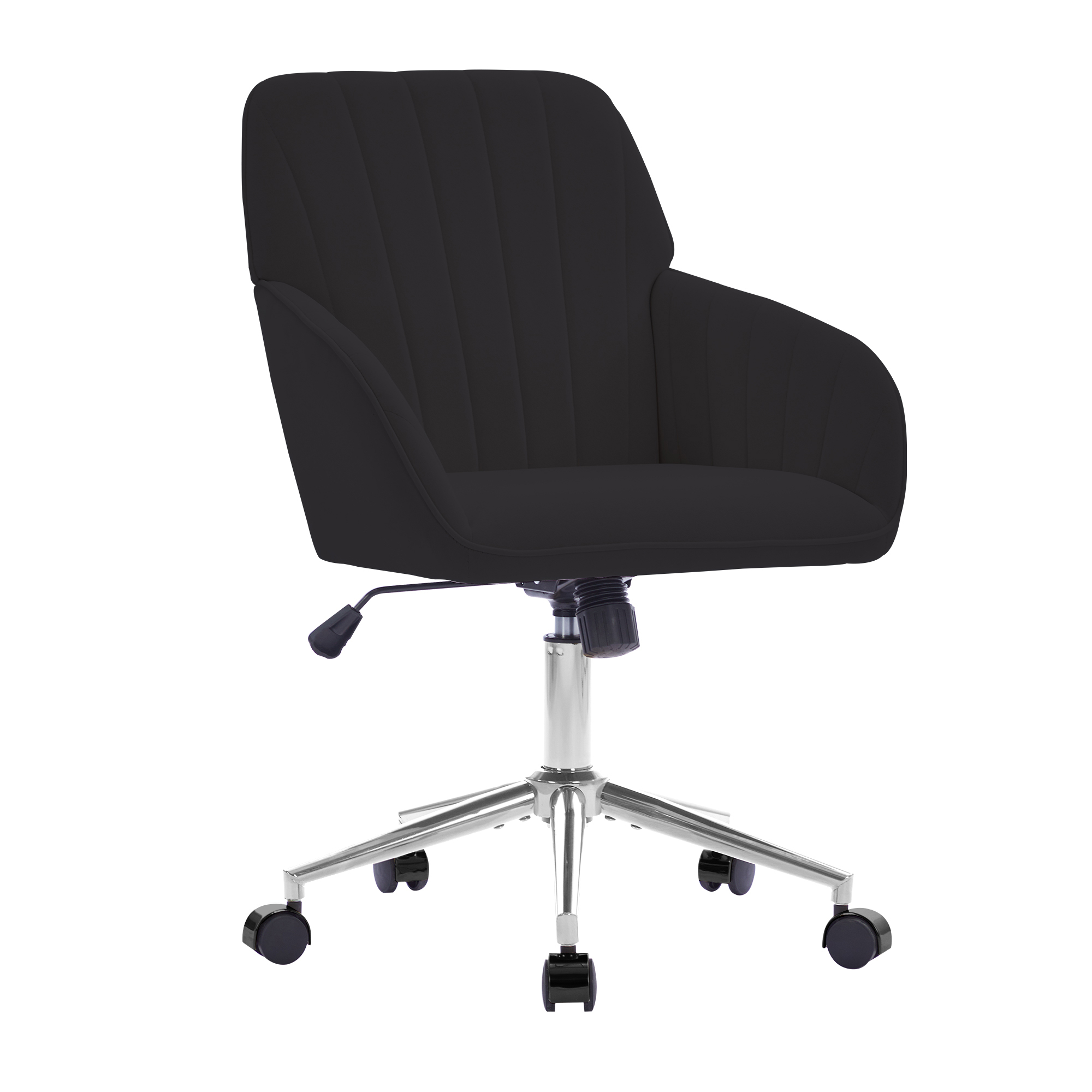 Chaise de bureau, 1 pièce, hauteur réglable, 60 x 60 x 97 cm, velours, noir - vue 5
