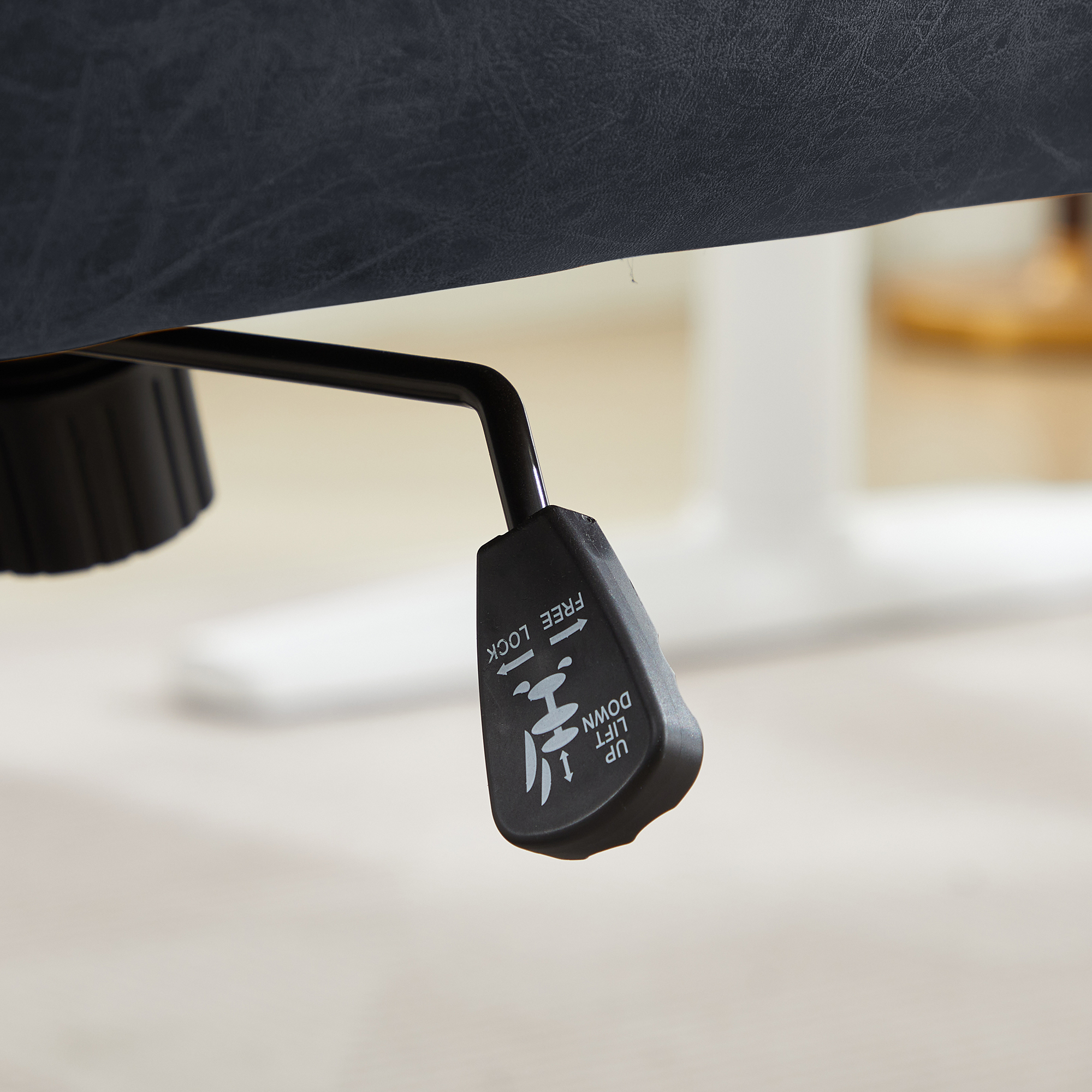 Chaise de bureau, 1 pièce, hauteur réglable, 71,58 x 60,5 x 102 cm, similicuir, noir - vue 5