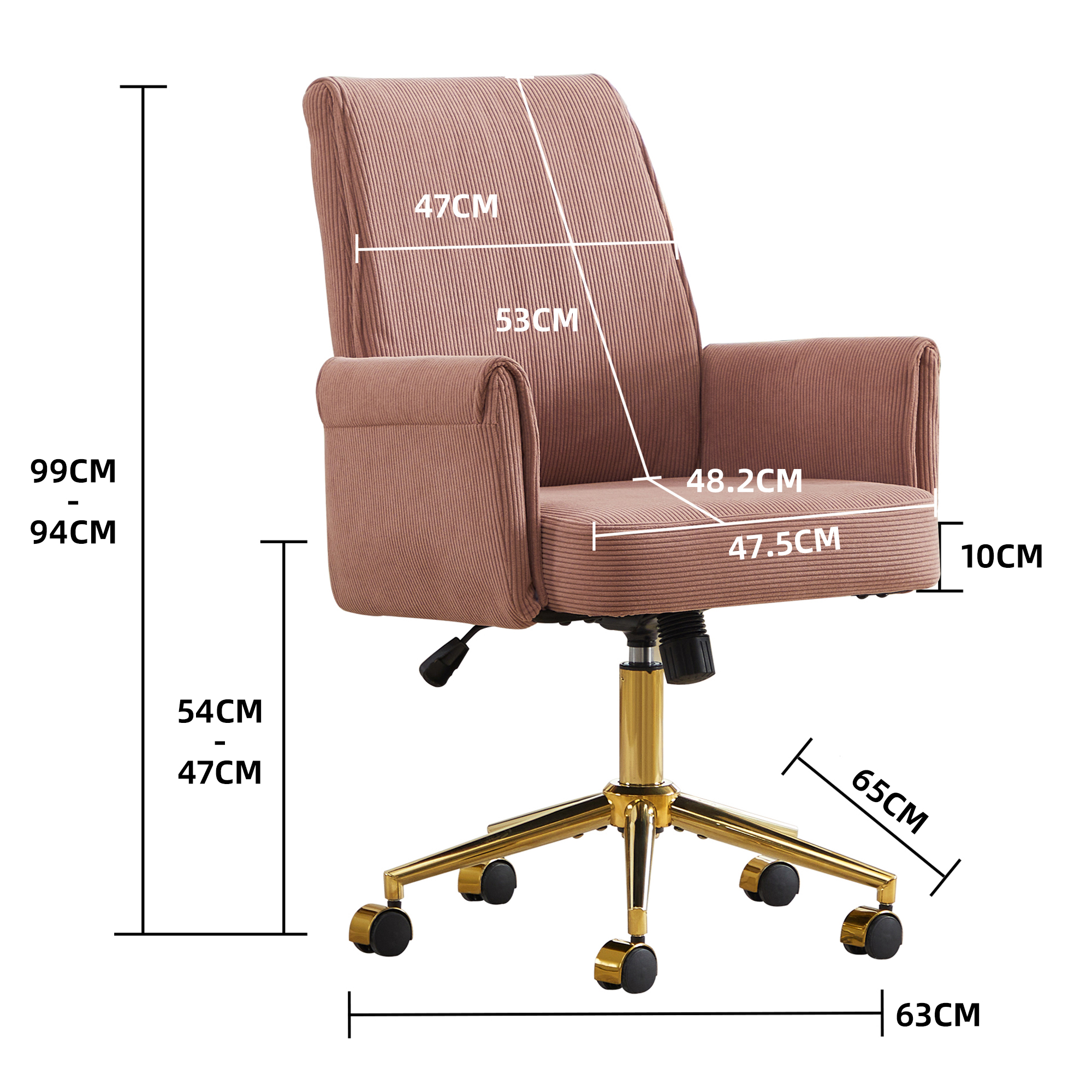 Dimensions du fauteuil de bureau