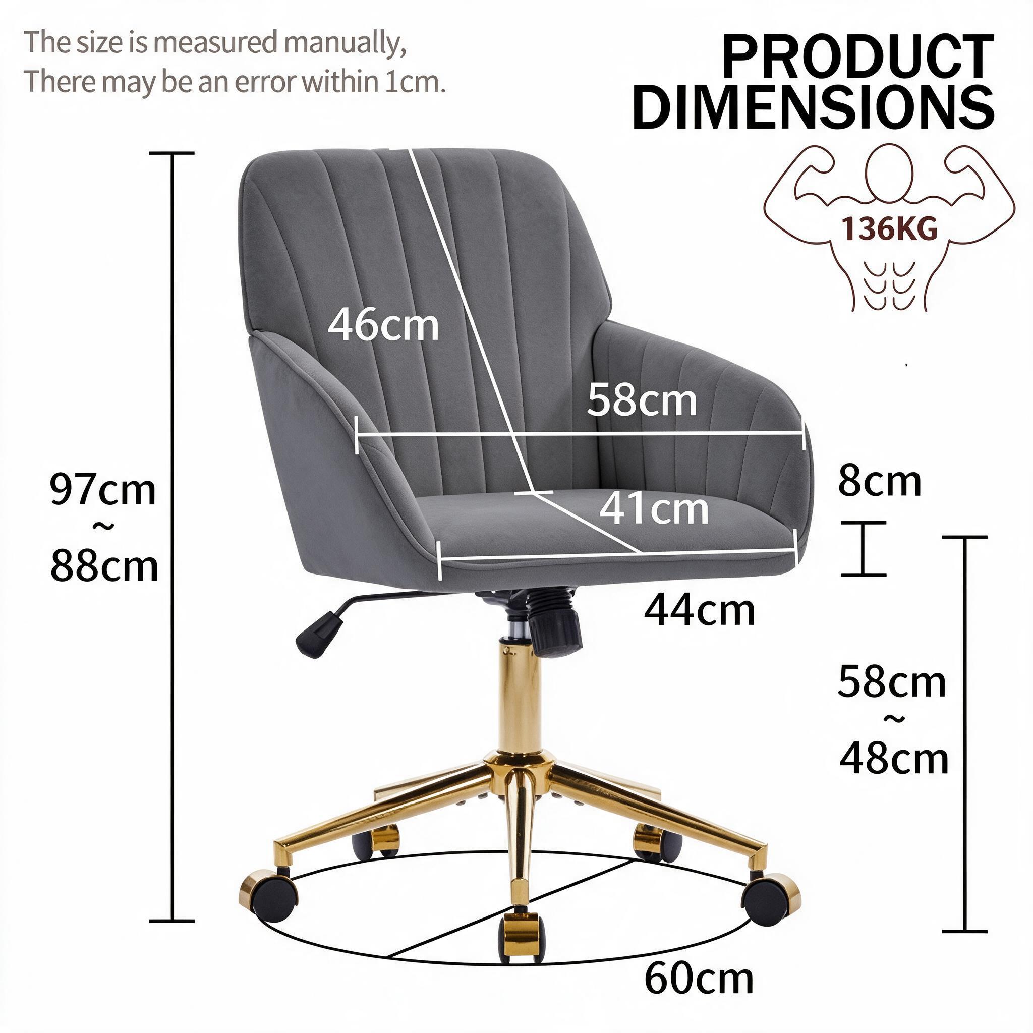 Dimensions du fauteuil de bureau