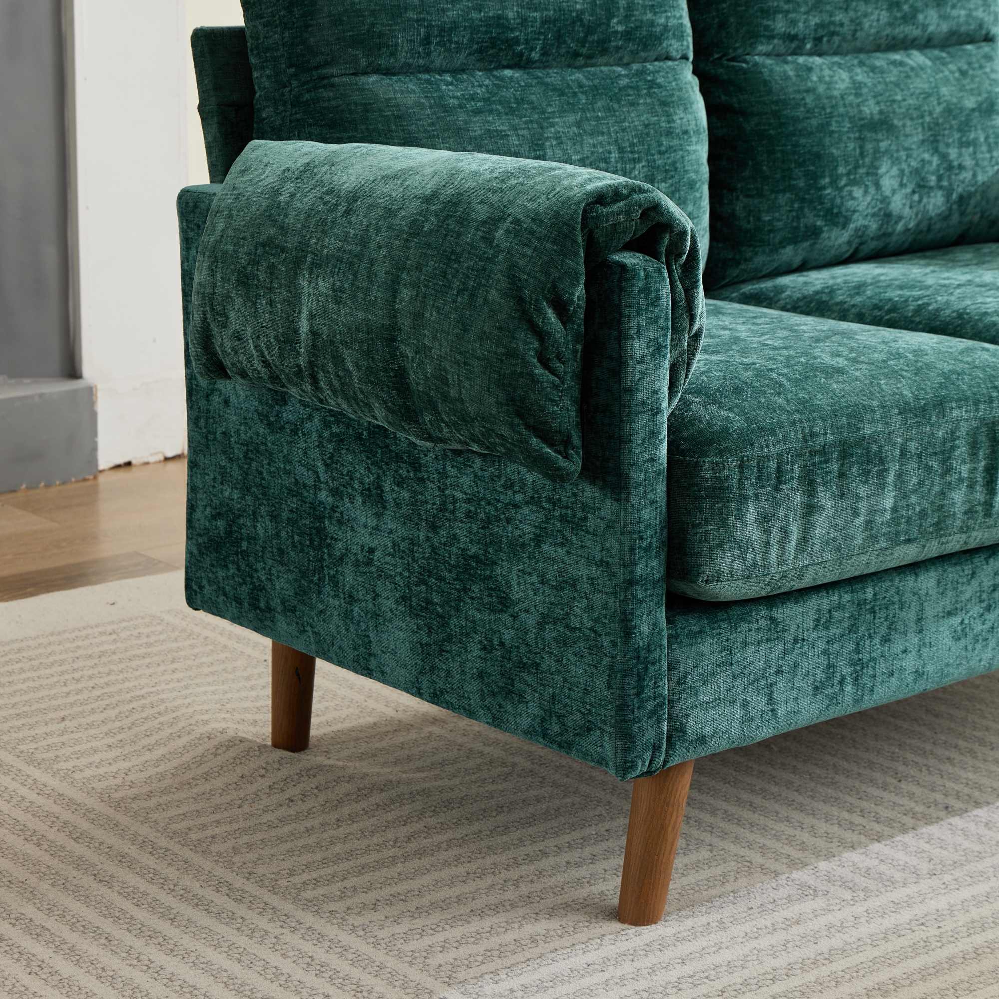 Canapé 2 places loveseat en tissu chenille doux av - image 9