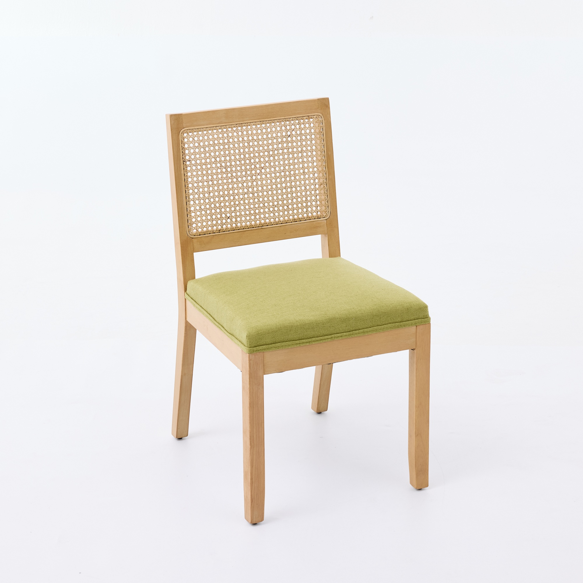 Chaise de salle à manger, lot de 2, détails en rotin, 56 x 48 x 86,5 cm, rotin et mousse, bois naturel - vue 4