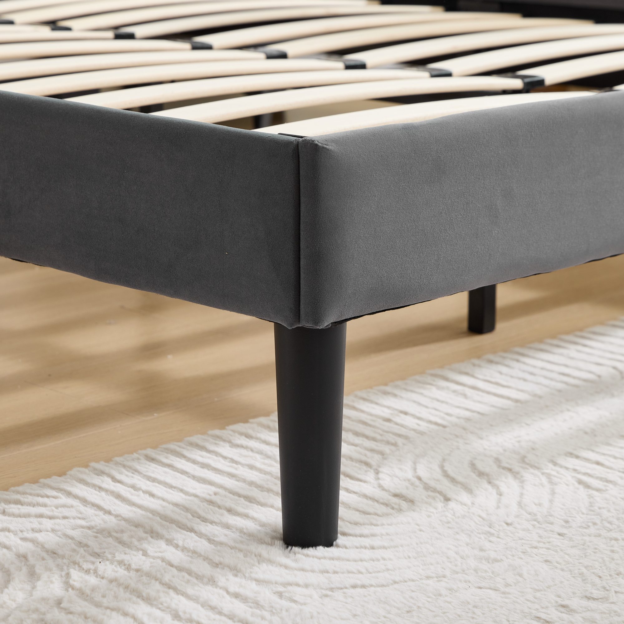 Full Size Upholstered Platform Bed Frame with Adju