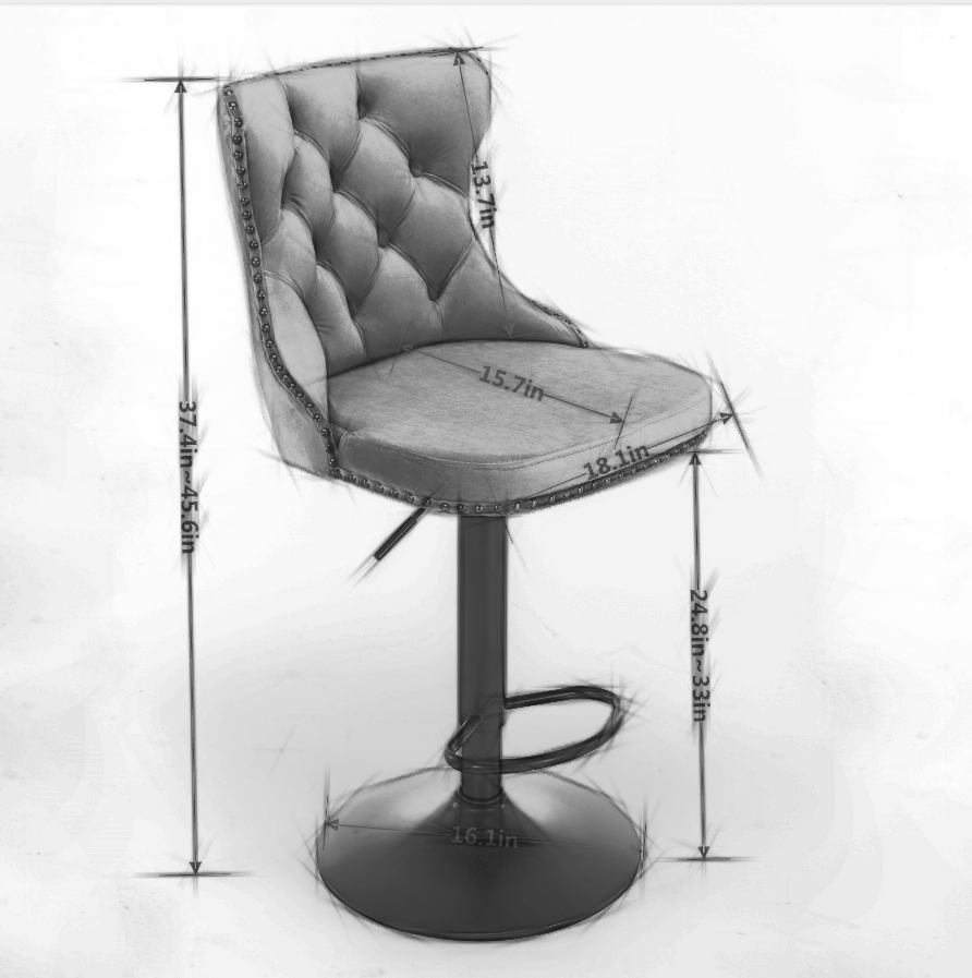Tabouret de bar réglable en hauteur 25-33 pouces e - image 3
