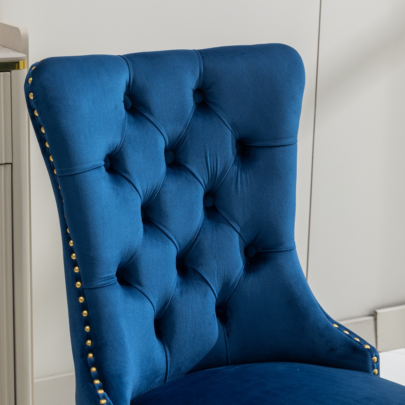 Chaise de salle à manger en bois massif, capacité 280 lbs, pieds réglables, rembourrage mousse haute densité avec ressorts, dossier rembourré, pour salle à manger et salon, apporte atmosphère chaleureuse, assemblage facile - image 4