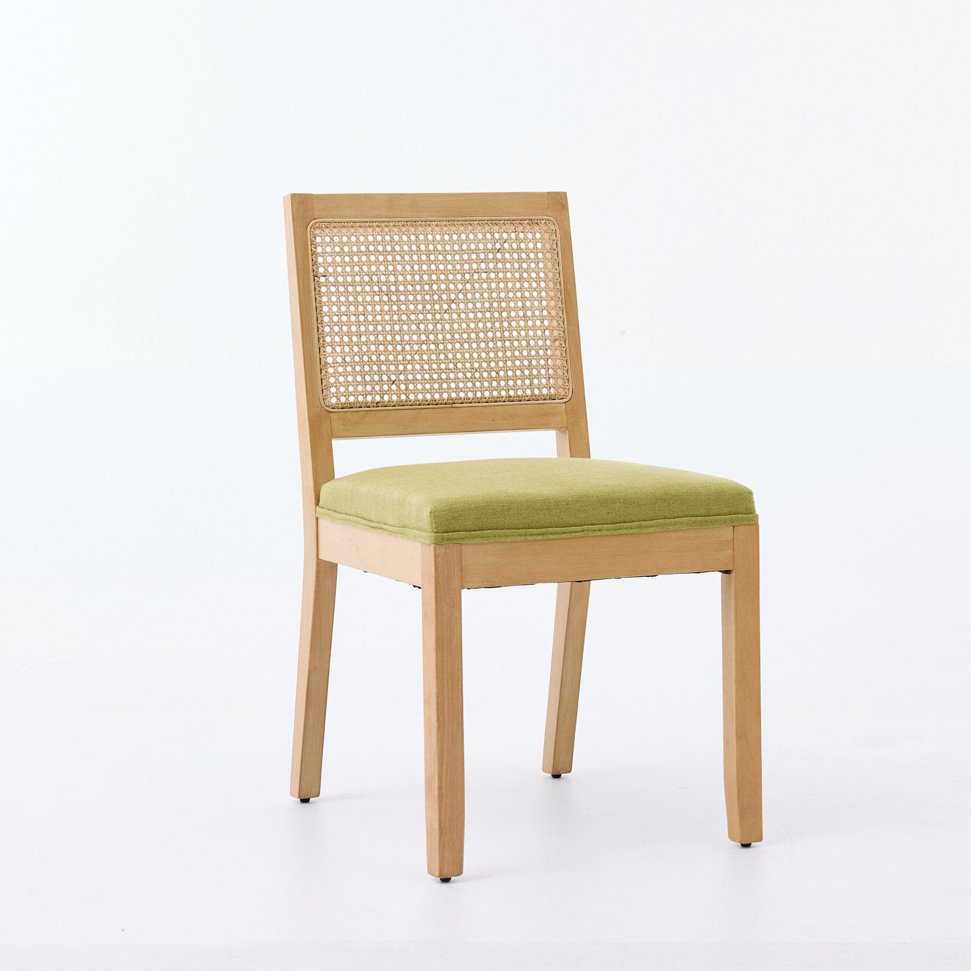 Chaise de salle à manger, lot de 2, détails en rotin, 56 x 48 x 86,5 cm, rotin et mousse, bois naturel - vue 3