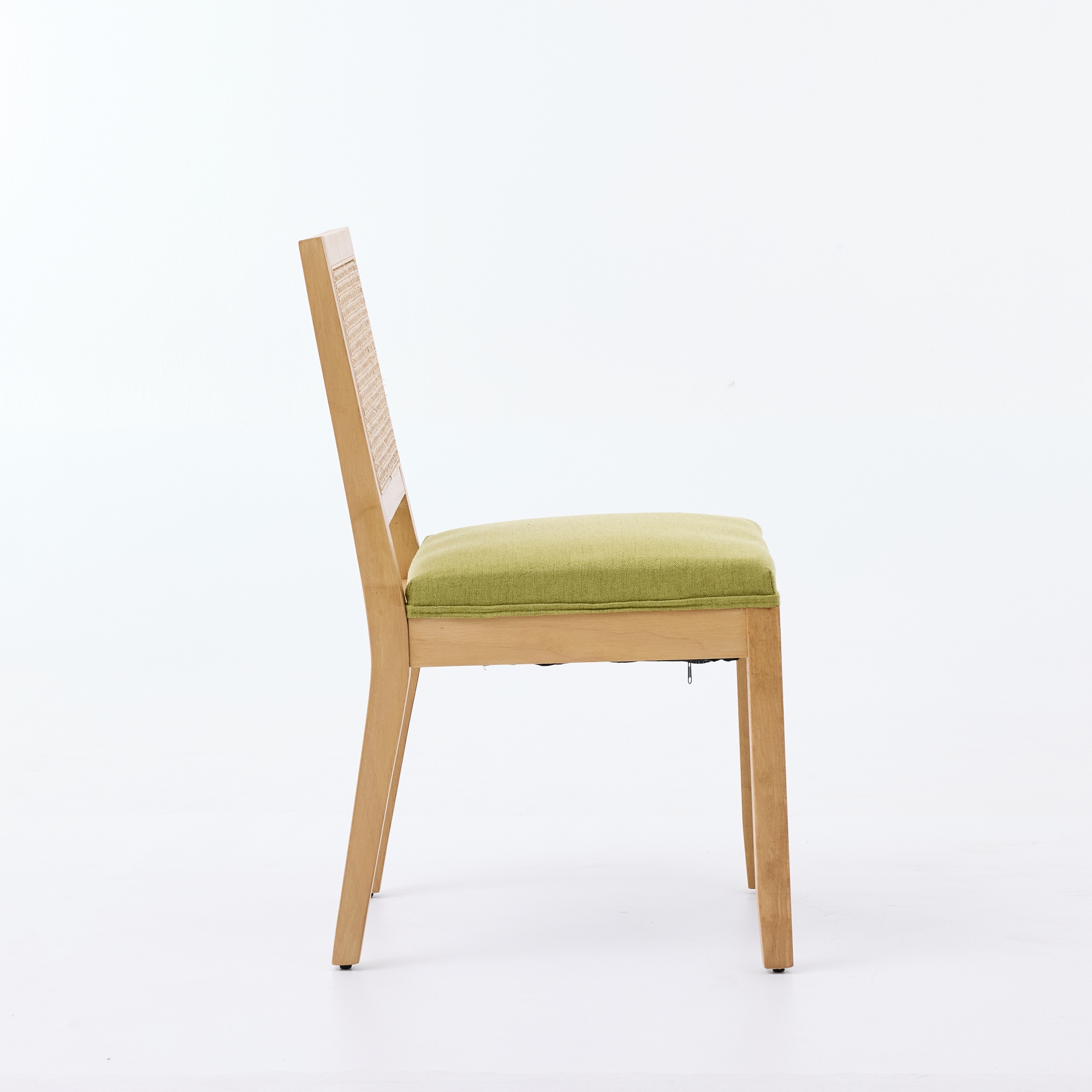 Chaise de salle à manger, lot de 2, détails en rotin, 56 x 48 x 86,5 cm, rotin et mousse, bois naturel - vue 5