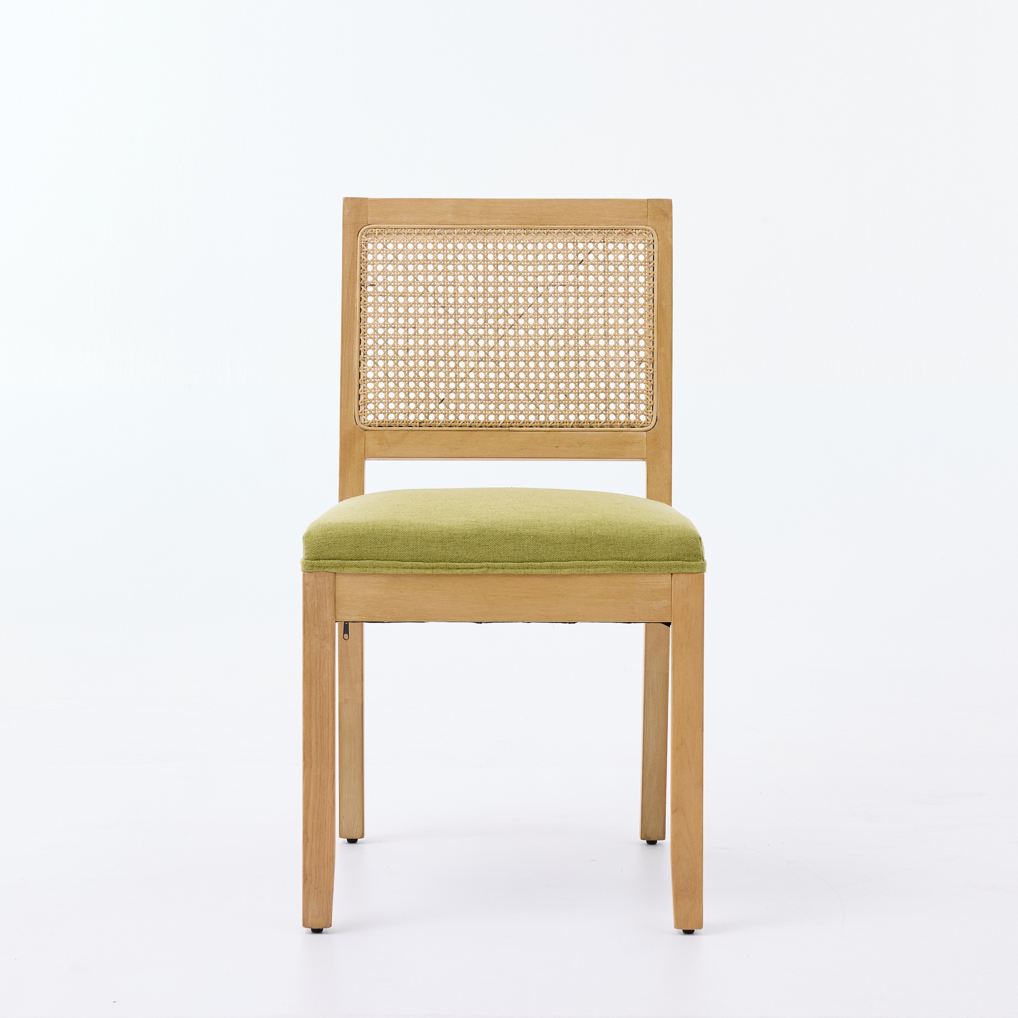 Chaise de salle à manger, lot de 2, détails en rotin, 56 x 48 x 86,5 cm, rotin et mousse, bois naturel - vue 2