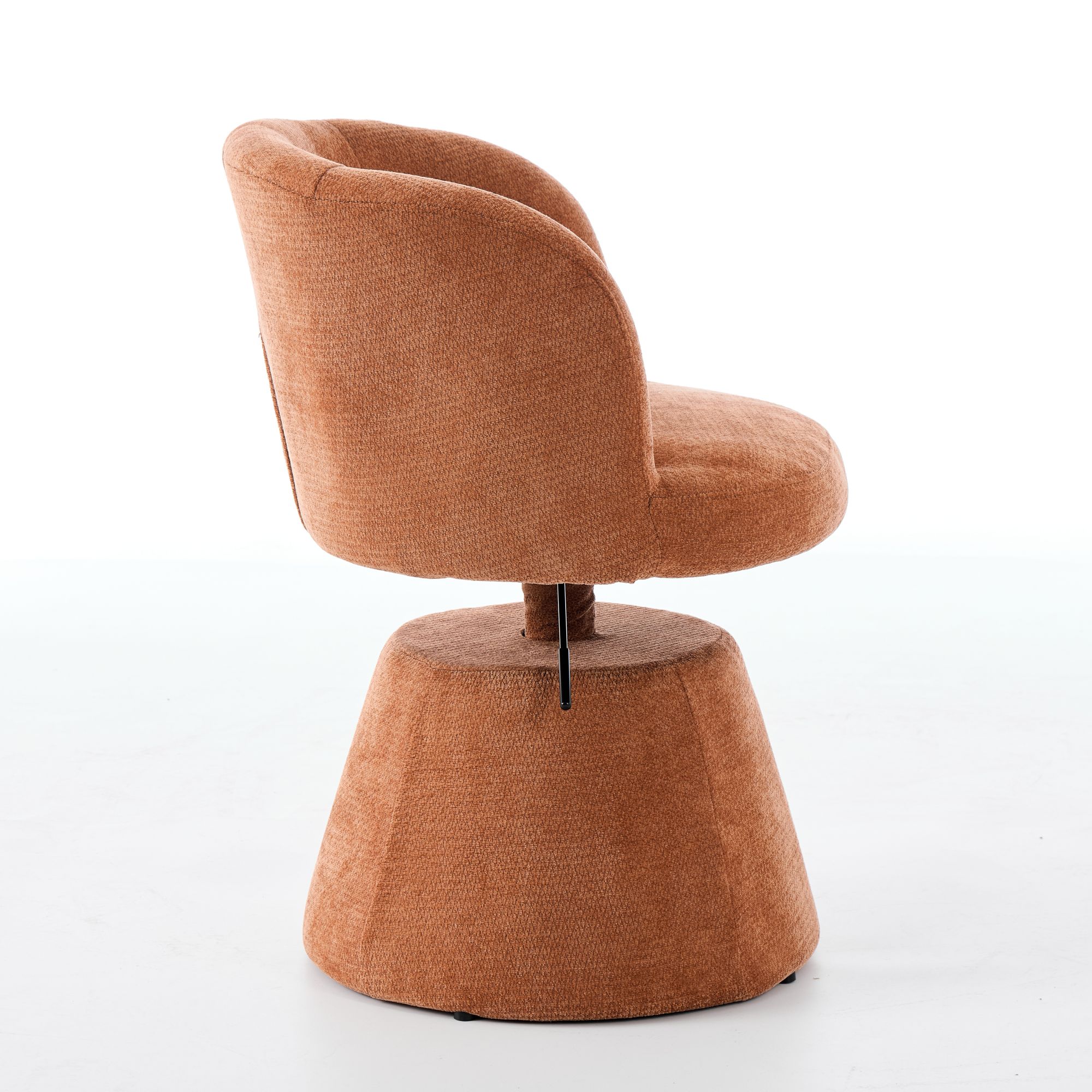 Tabouret de bar, 1 pièce, rotation à 360°, hauteur réglable, 57,5 x 60 x 92,5 cm, tissu rembourré et chenille, Orange - vue 4