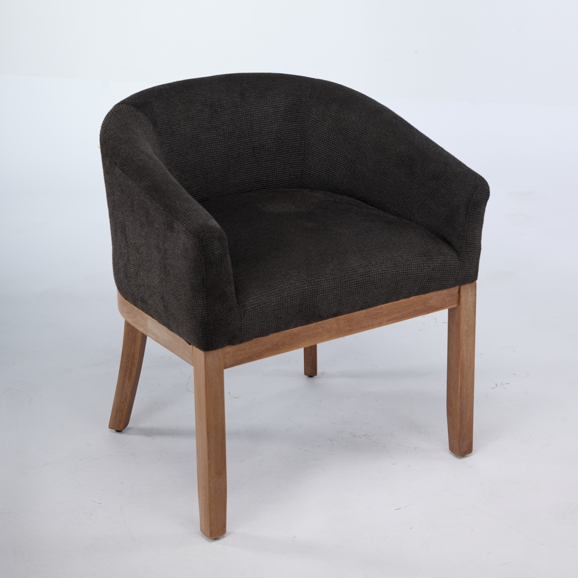 Chaise de salle à manger, 1 pièce, 58,5 x 63 x 71 cm, tissu rembourré et chenille, bois naturel - vue 4