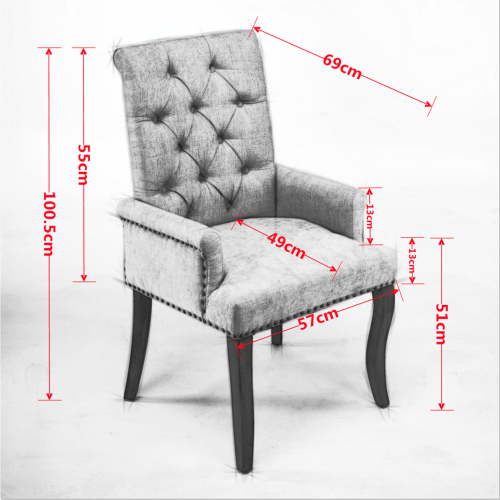 Dimensions de la chaise de salle à manger en chenille vert olive